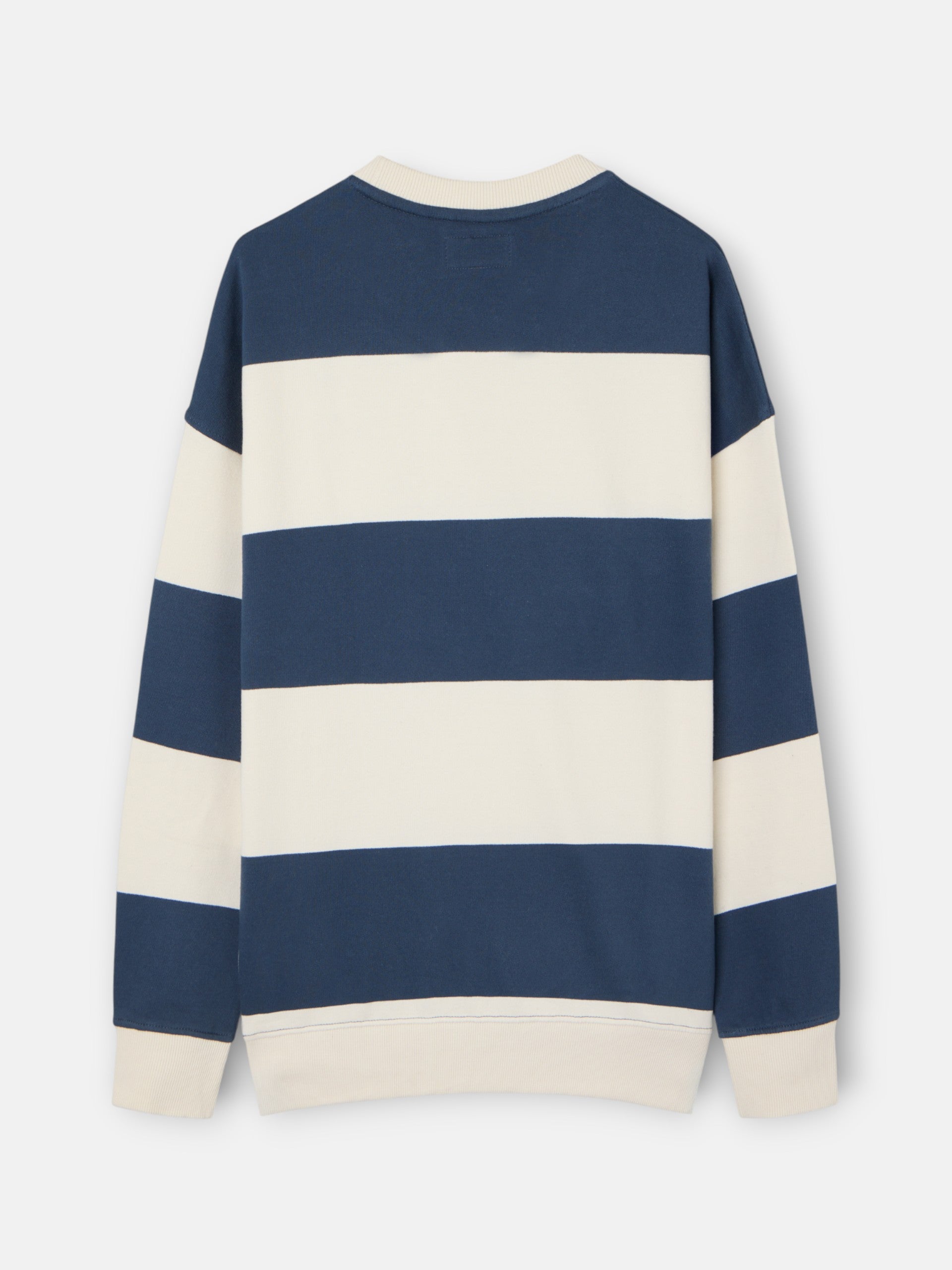 Relaxed fit sweatshirt with cream and navy blue stripes