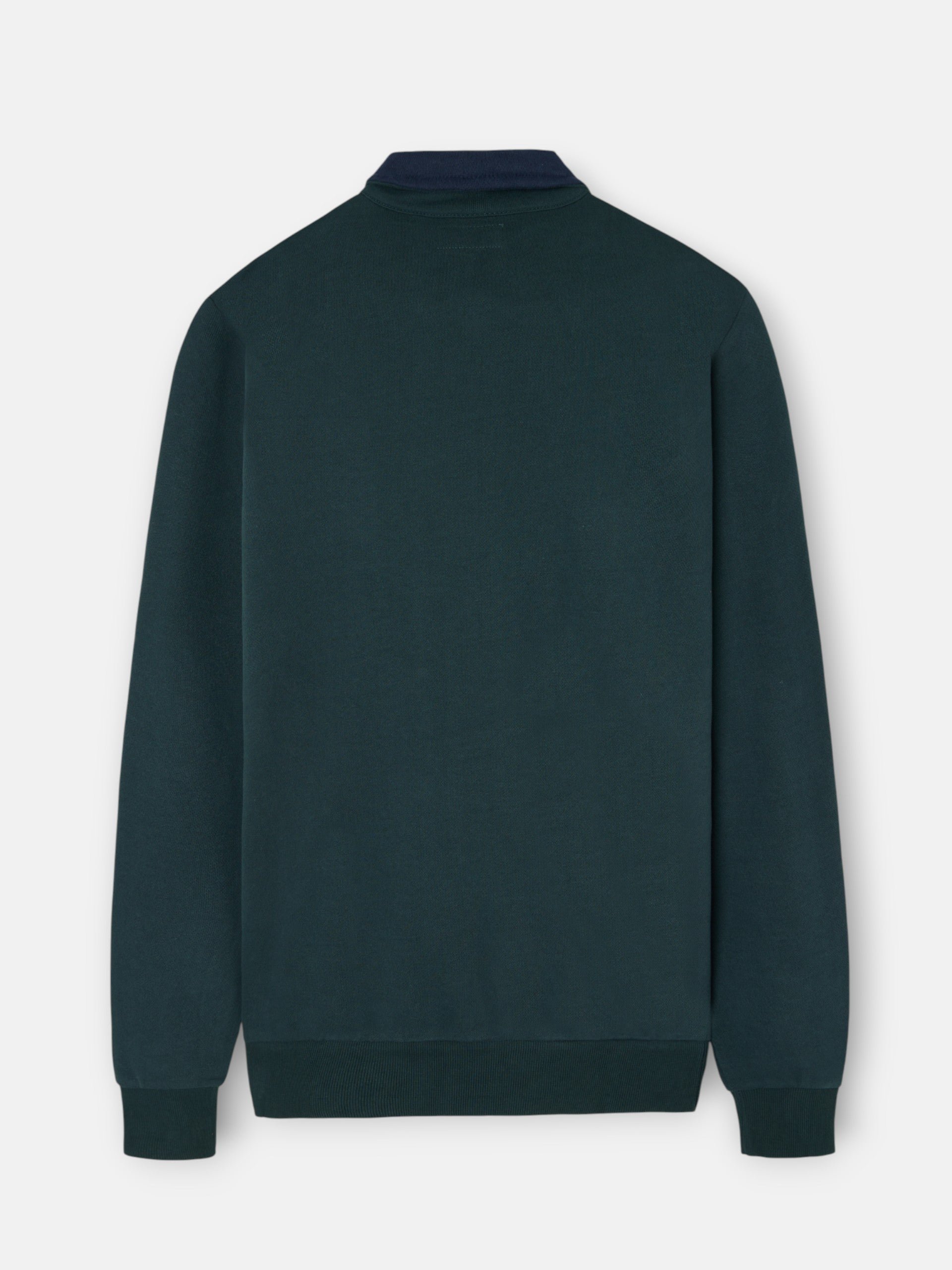 Half-zip sweatshirt with contrasting green collar