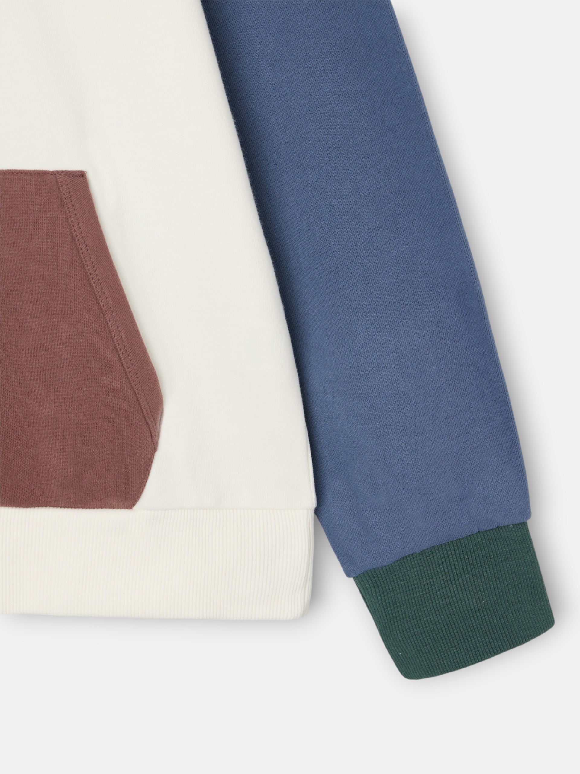 Sudadera media cremallera multicolor crema