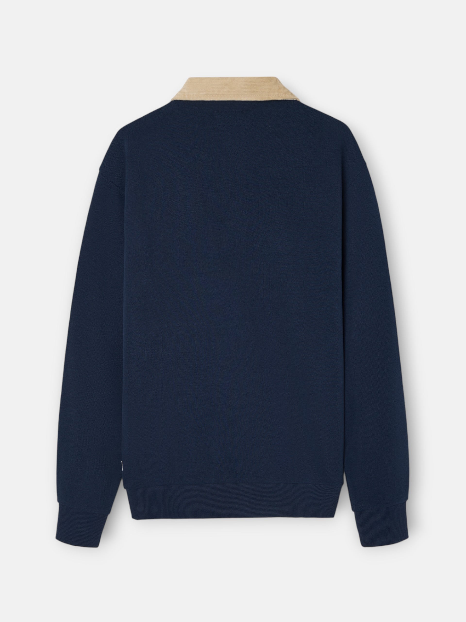 Sweatshirt de meia fecho em bombazina azul-marinho