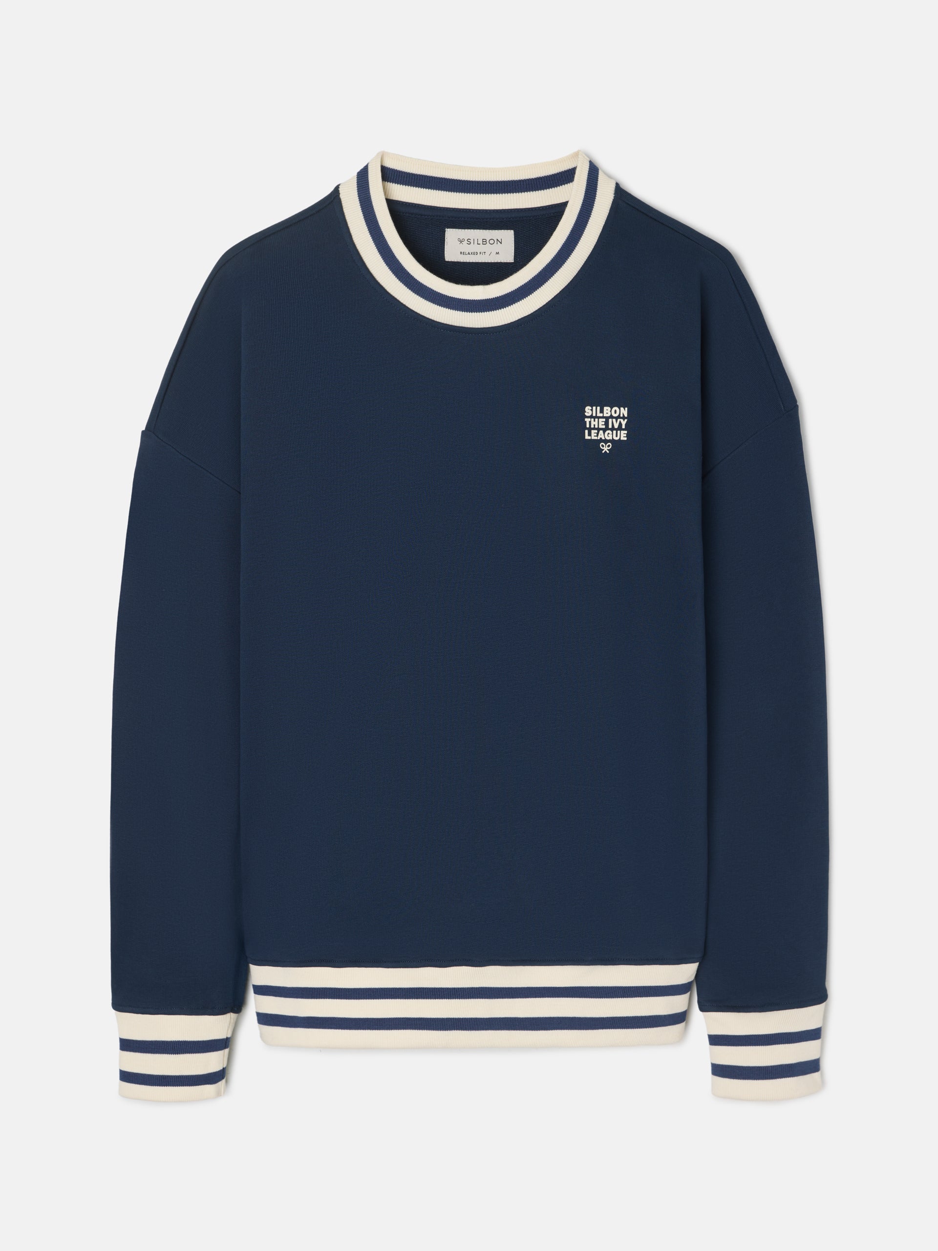 Sweatshirt relaxed fit Ivy League azul-marinho