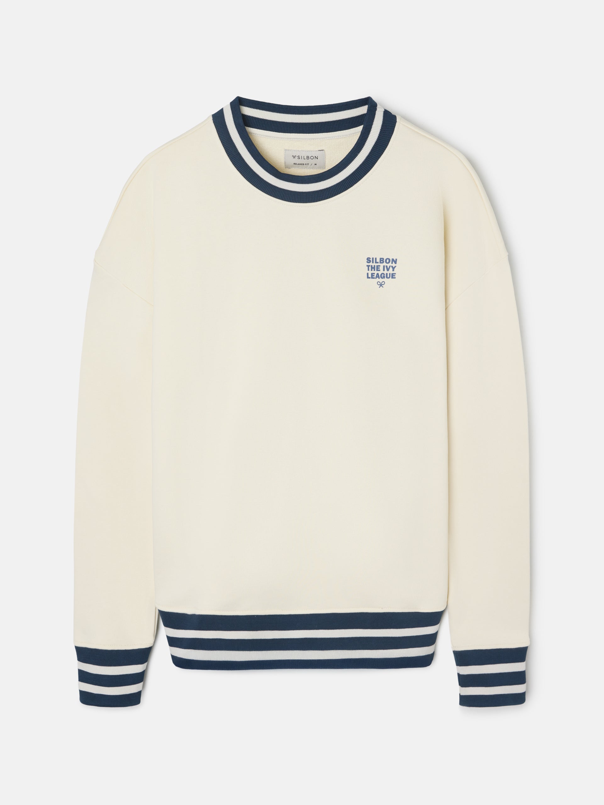 Sudadera relaxed fit ivy league crema