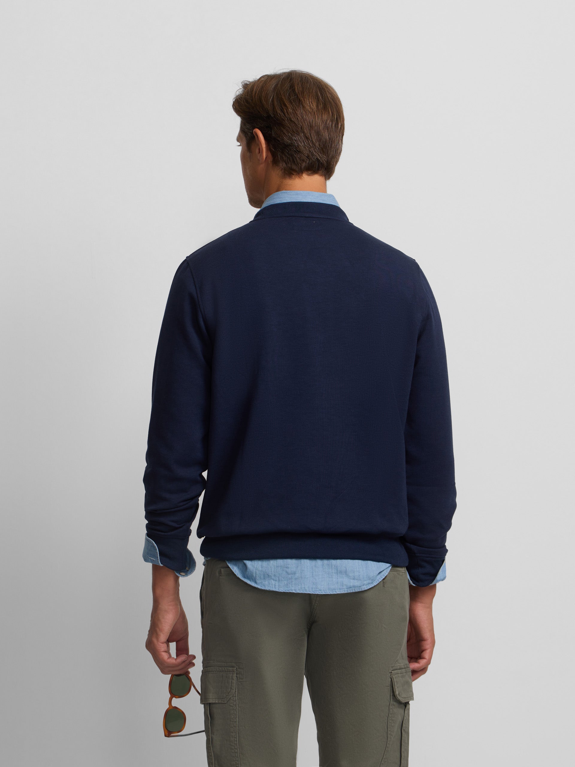 Sweatshirt clássica neoprene azul-marinho