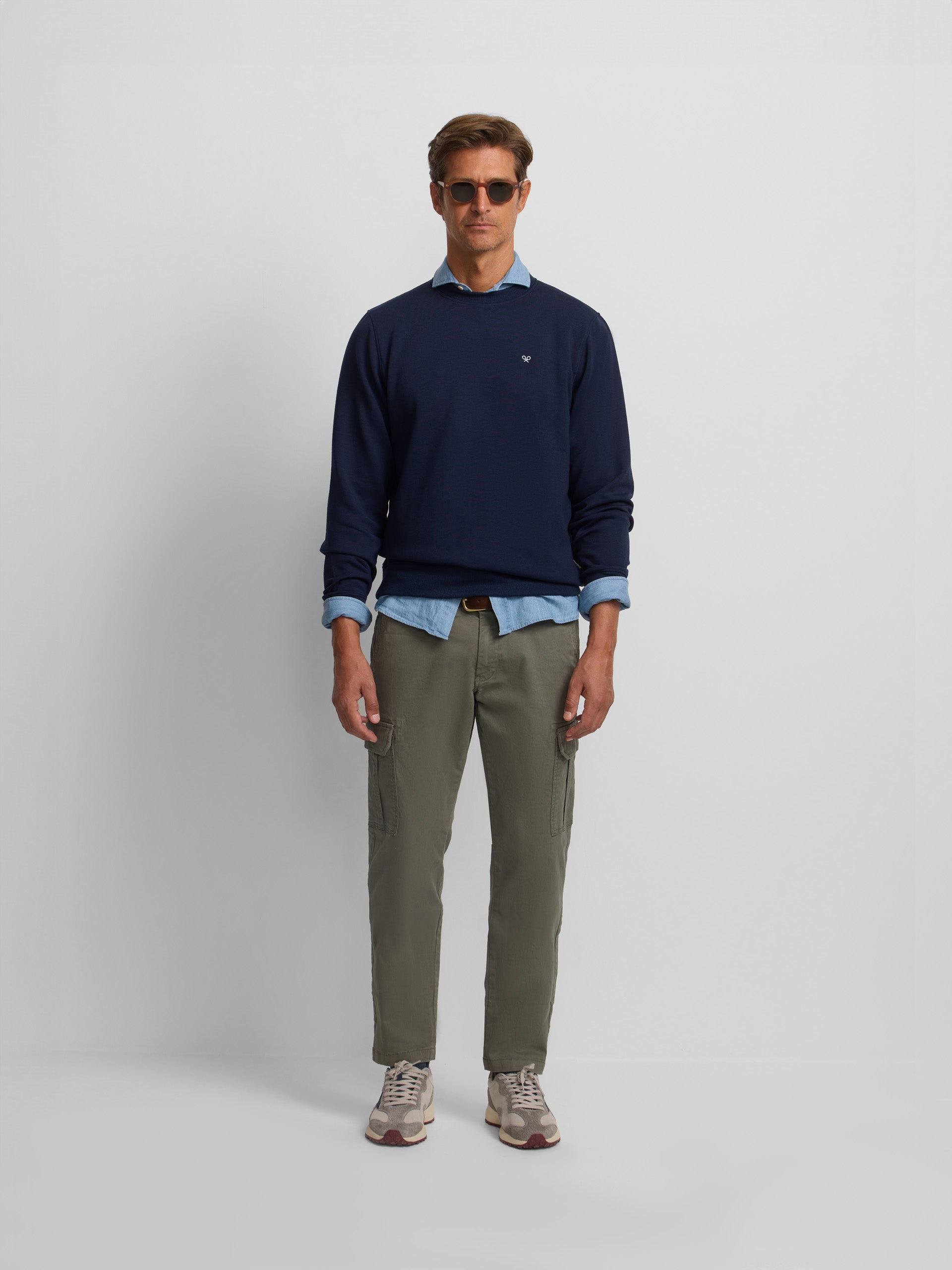 Sweatshirt clássica neoprene azul-marinho