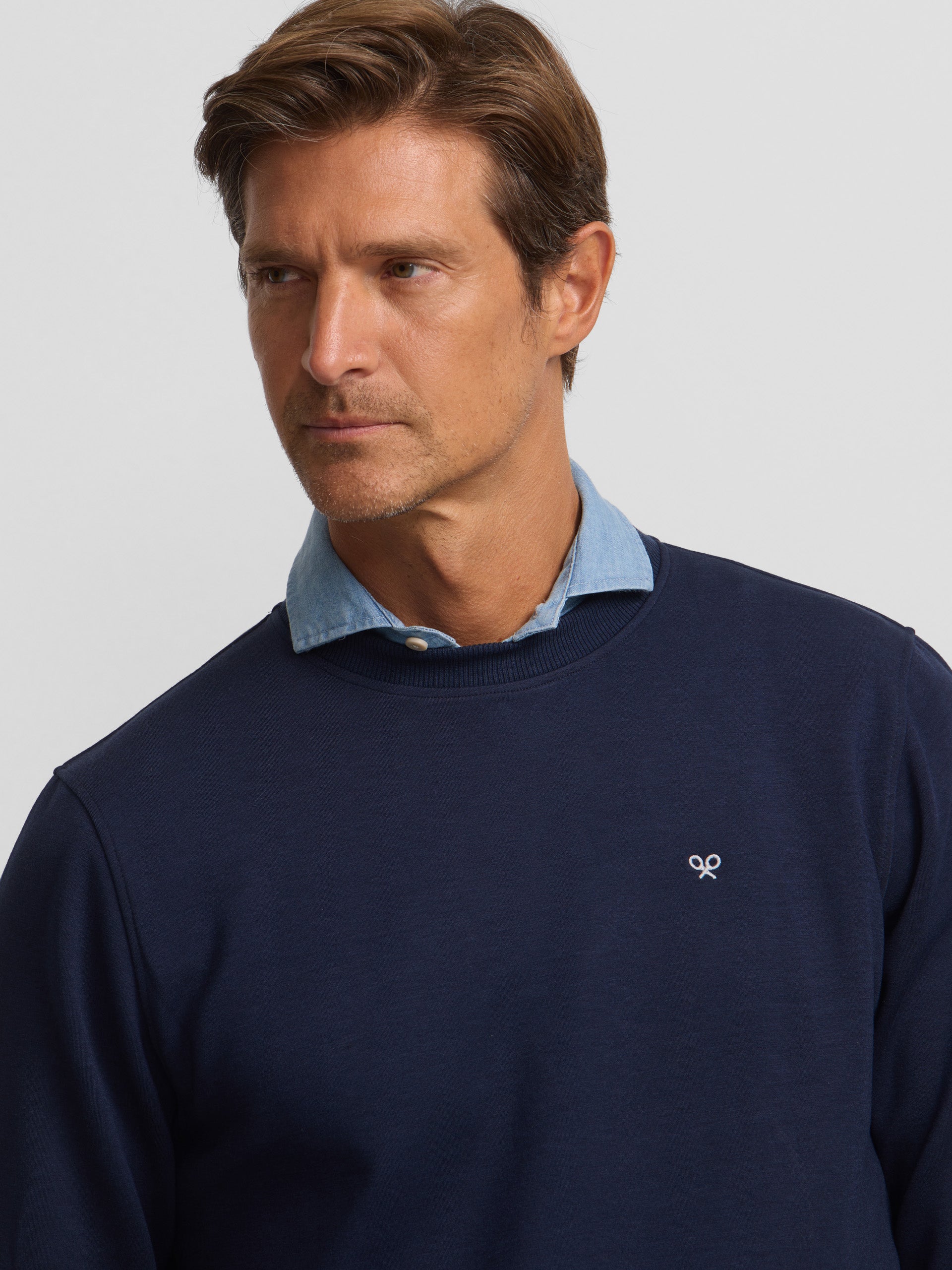 Sweatshirt clássica neoprene azul-marinho