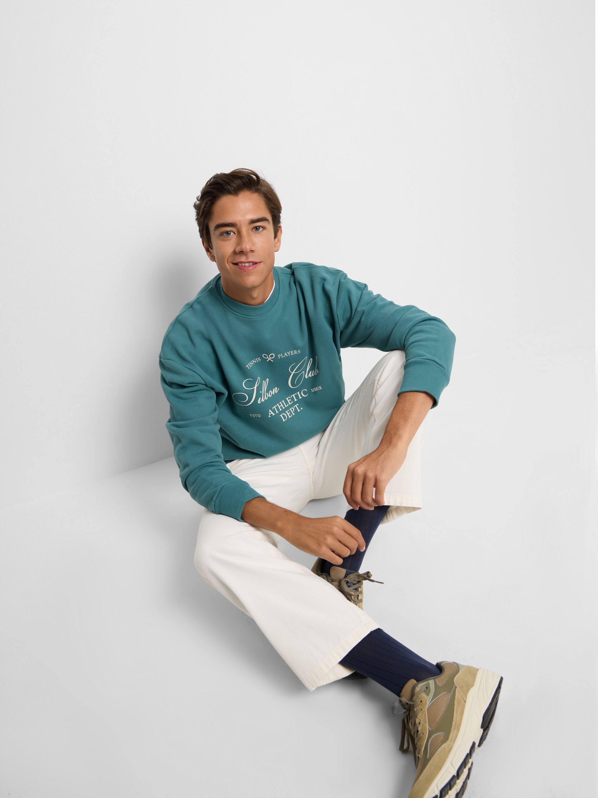 Sweat-shirt coupe spéciale Silbon Club Petroleo