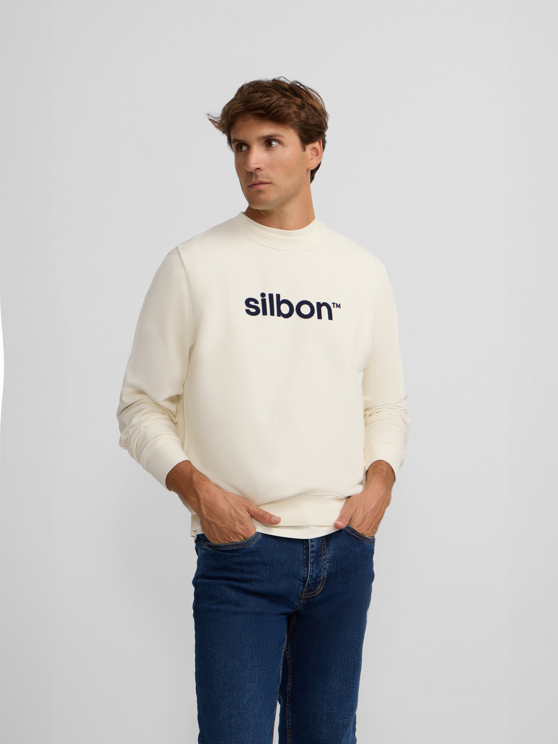 Sweatshirt Silbon flock creme