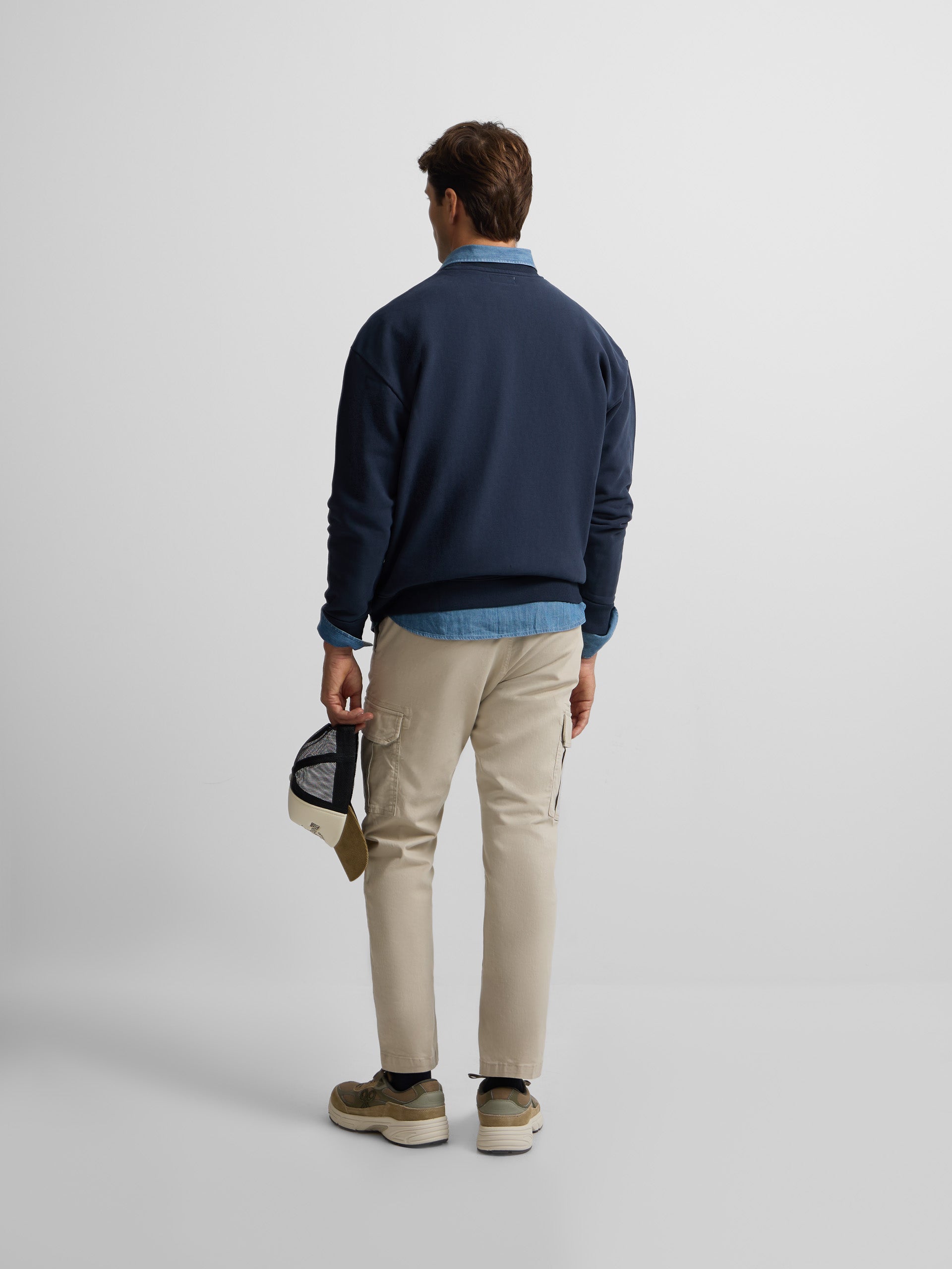 Sweatshirt relaxed fit retro azul-marinho