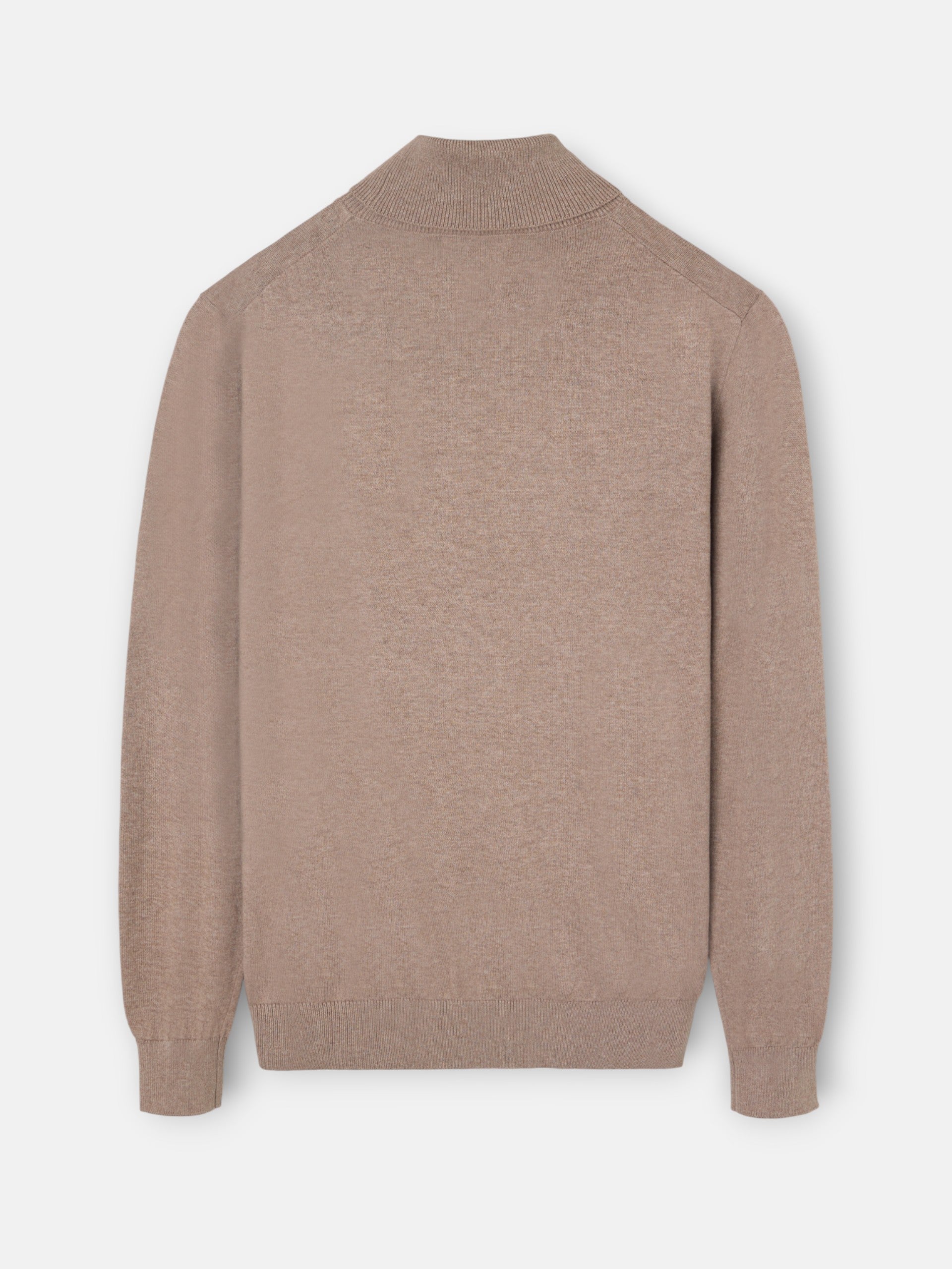 Pull col roulé marron clair classique