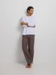 brown grey tartan plaid pajamas