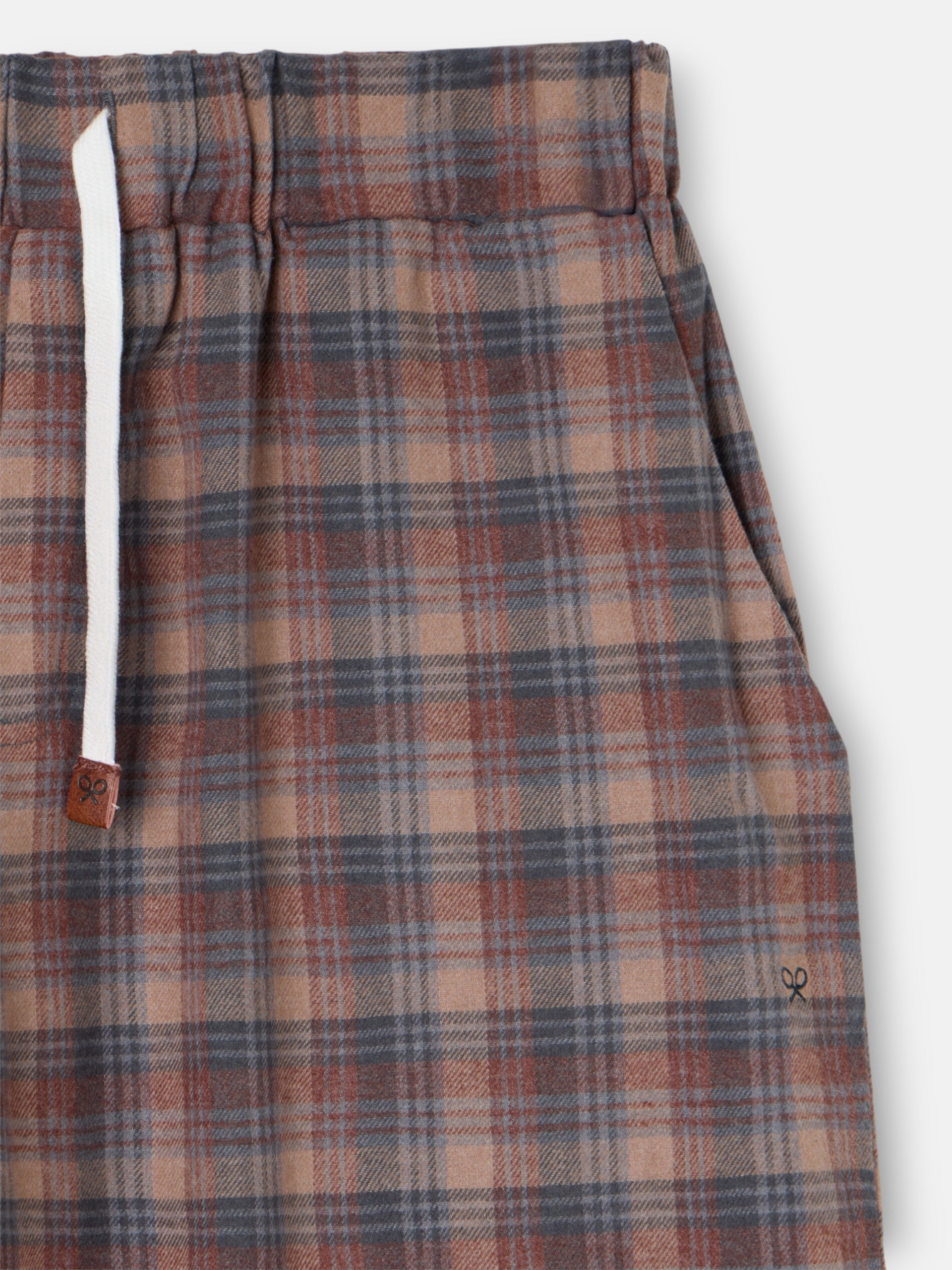 brown grey tartan plaid pajamas