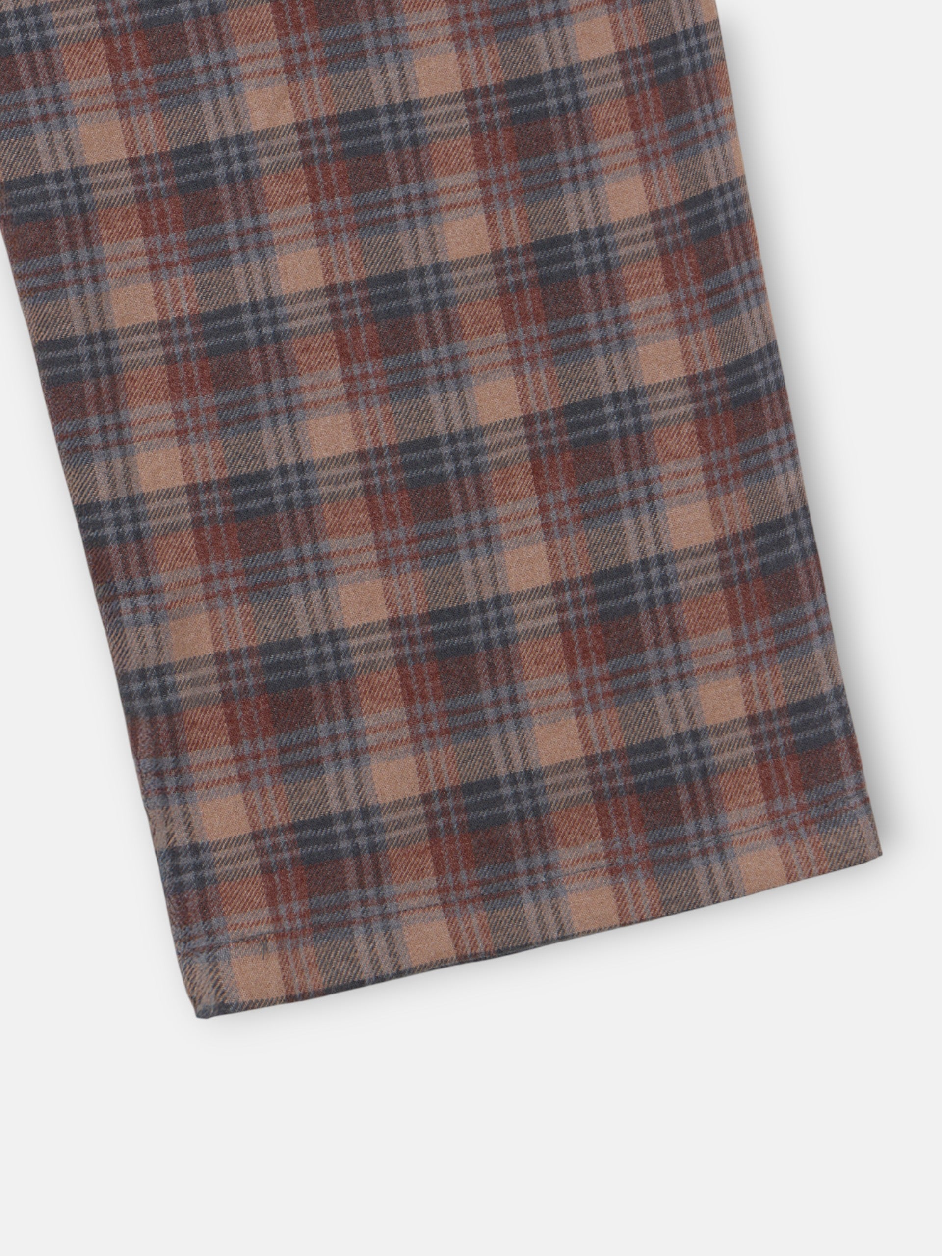 brown grey tartan plaid pajamas