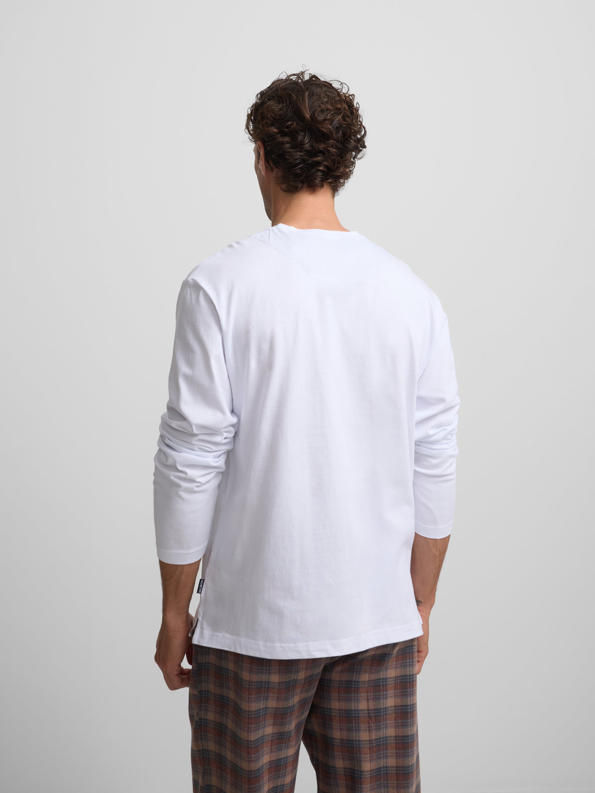 brown grey tartan plaid pajamas