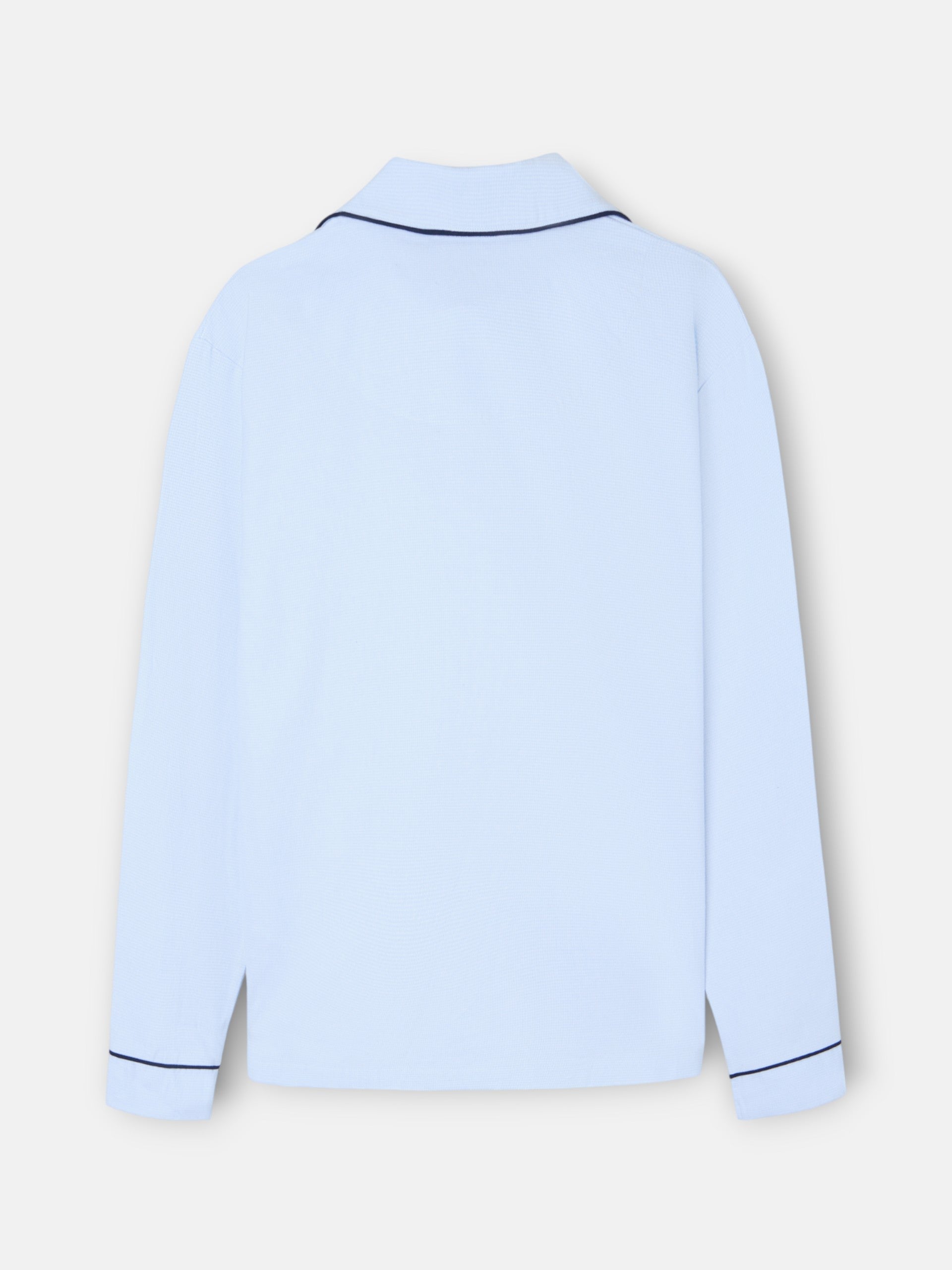 Light blue houndstooth shirt-style pajamas