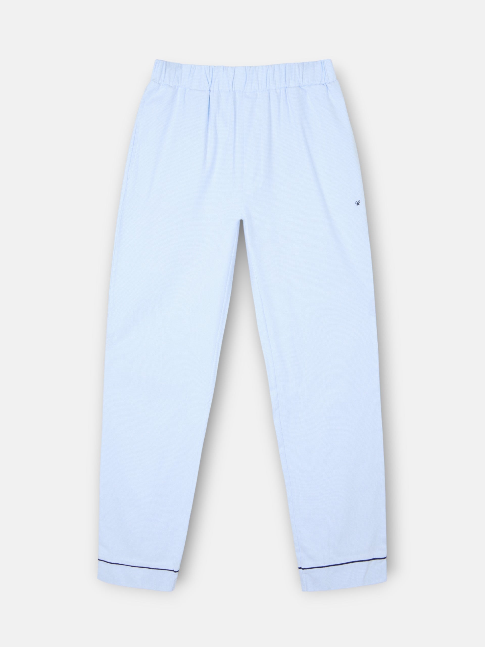 Light blue houndstooth shirt-style pajamas