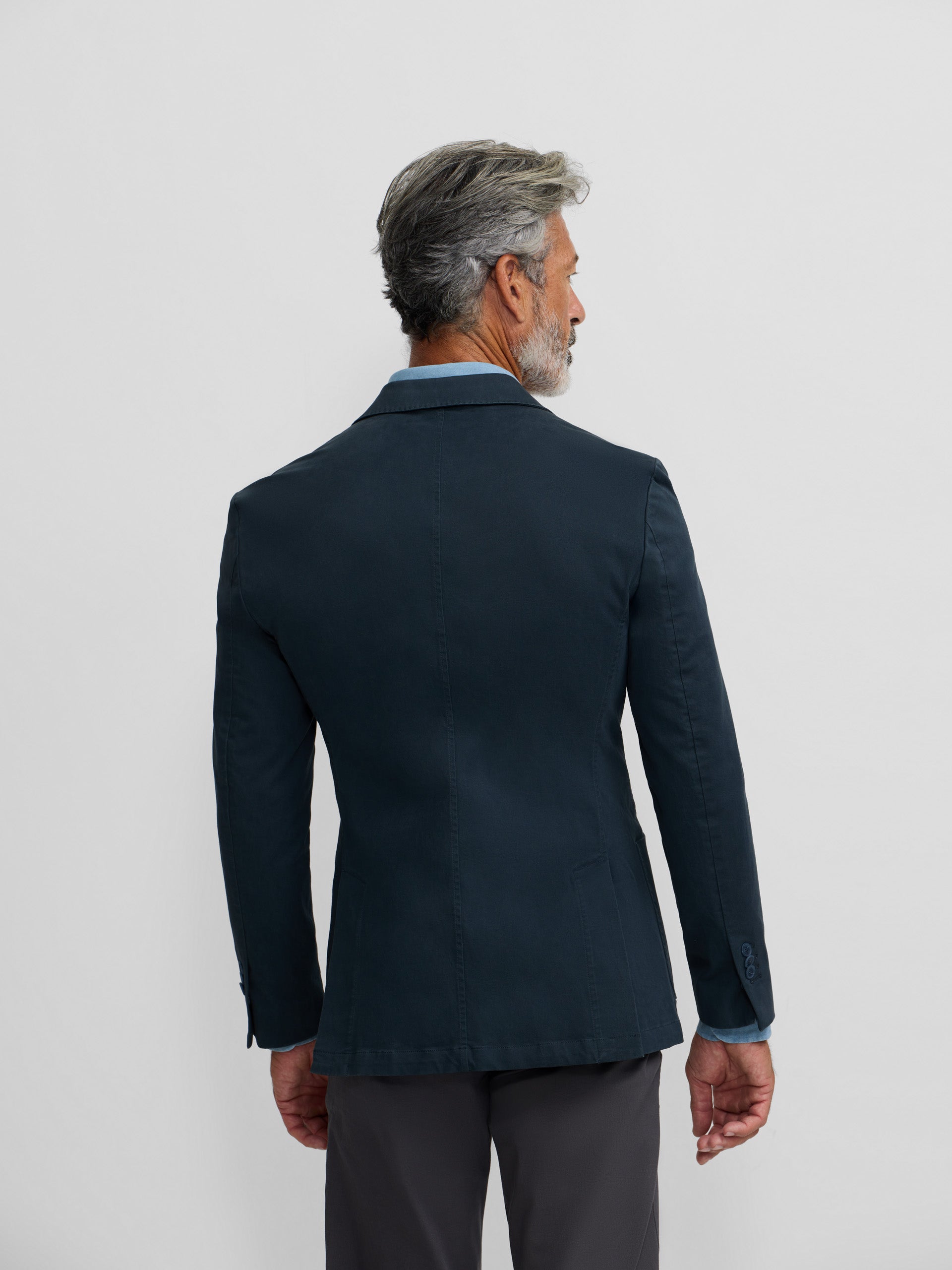 Americana casual cruzada azul