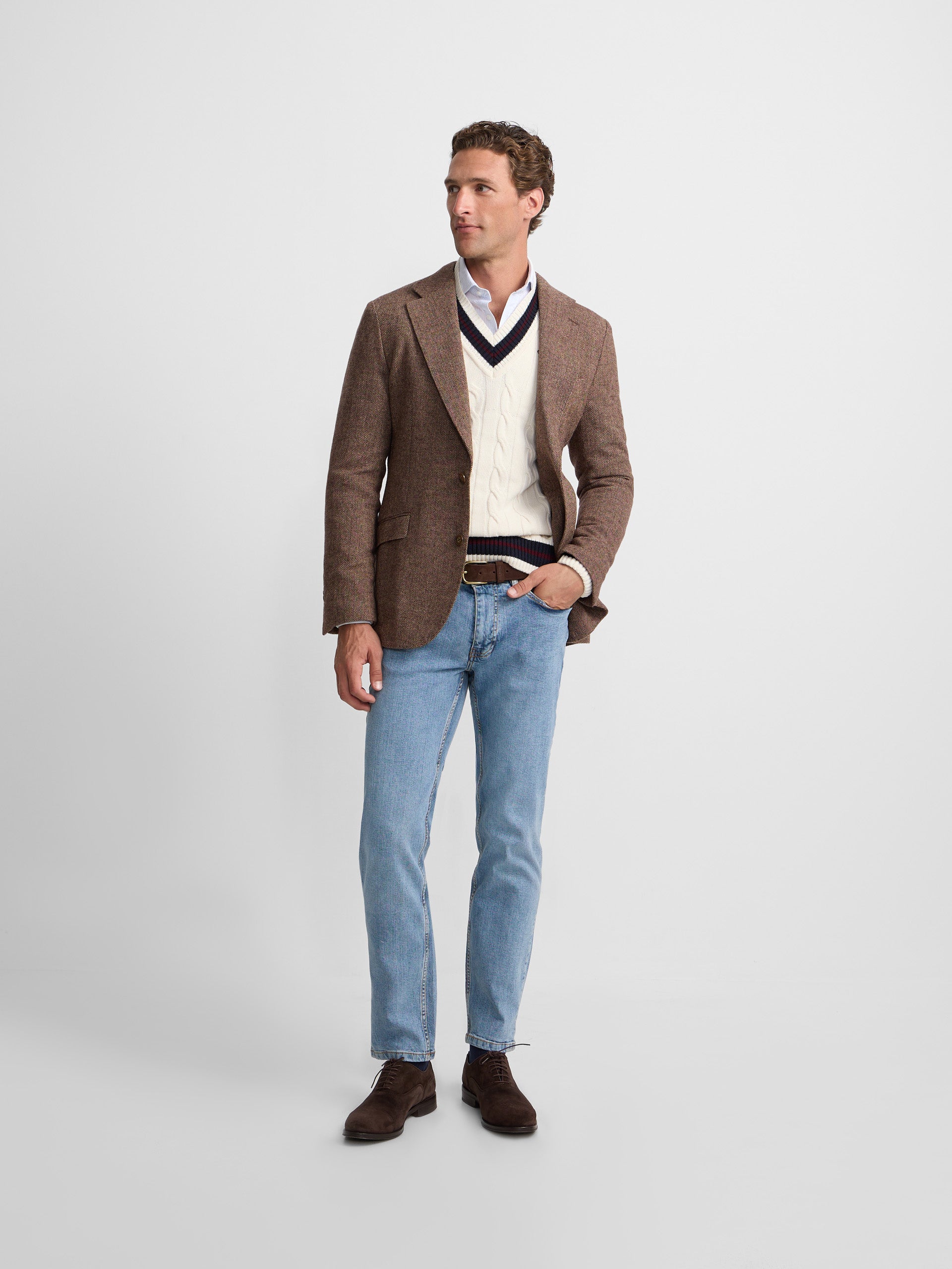 Blazer à chevrons marron