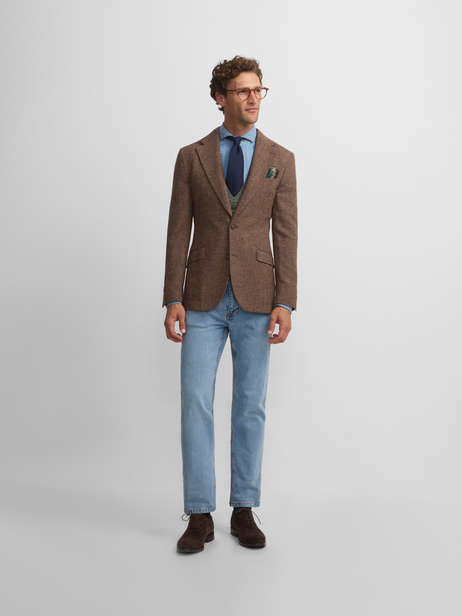 Blazer espinhado castanho