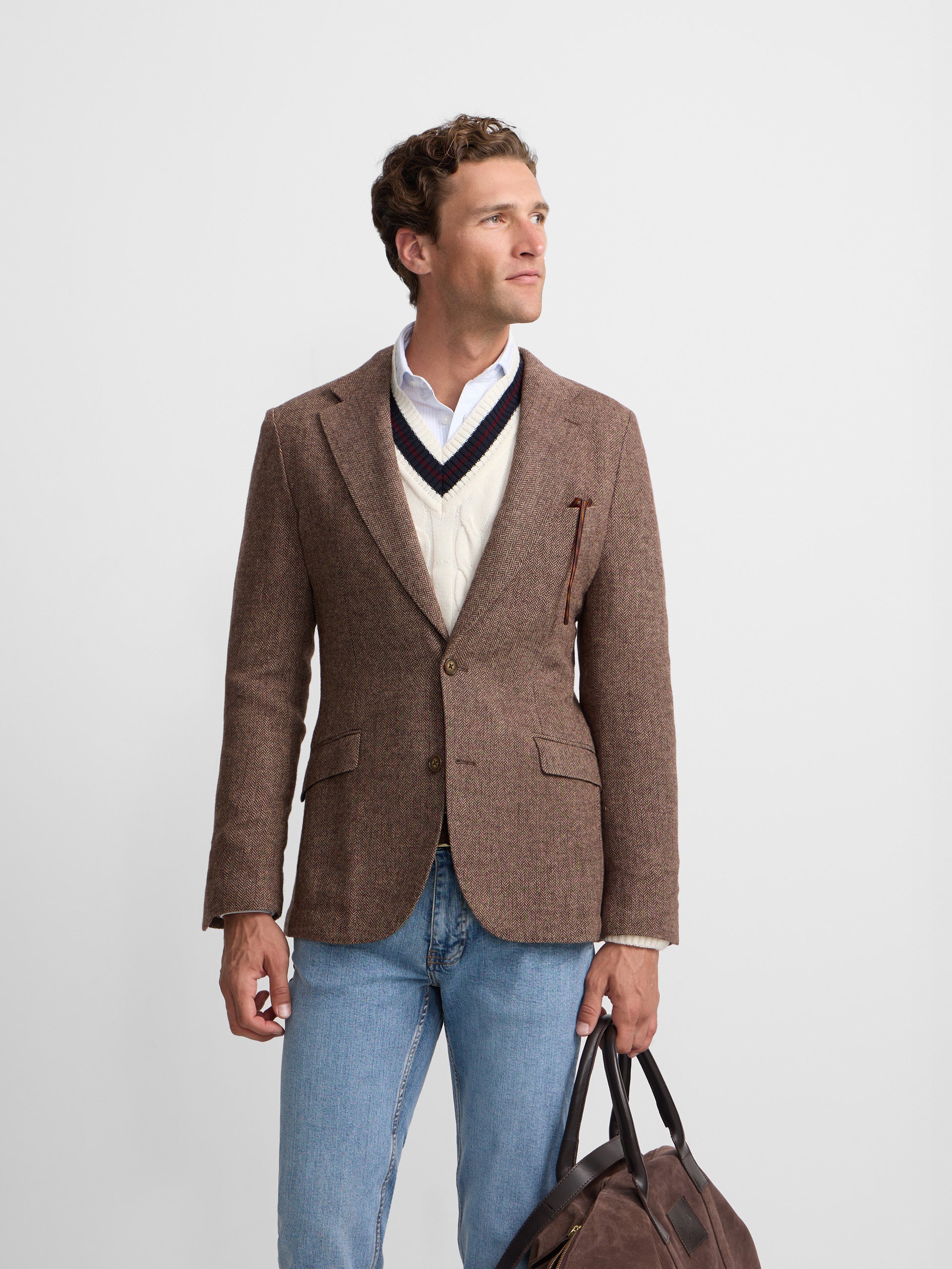 Blazer à chevrons marron