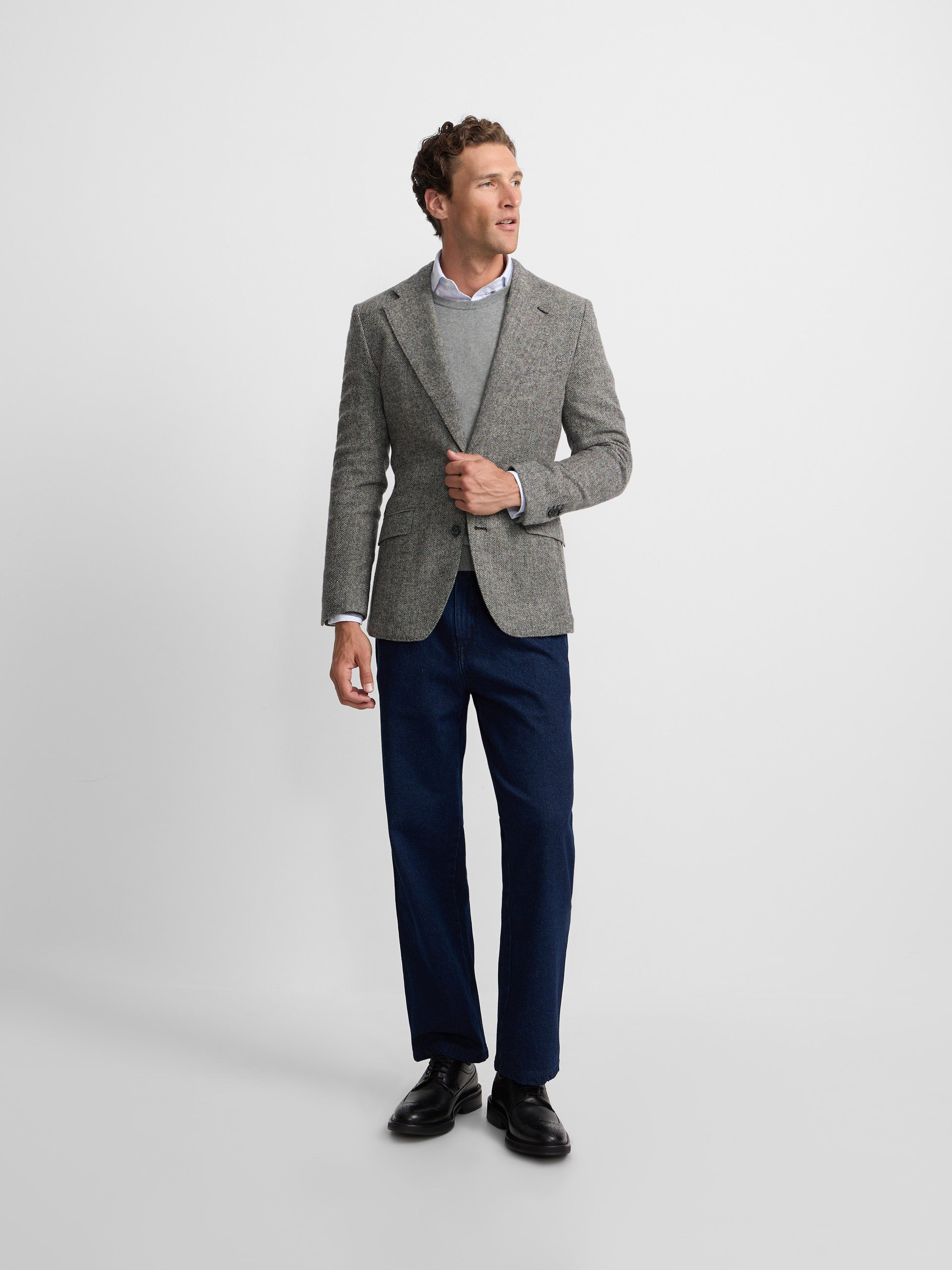 Blazer gris à chevrons