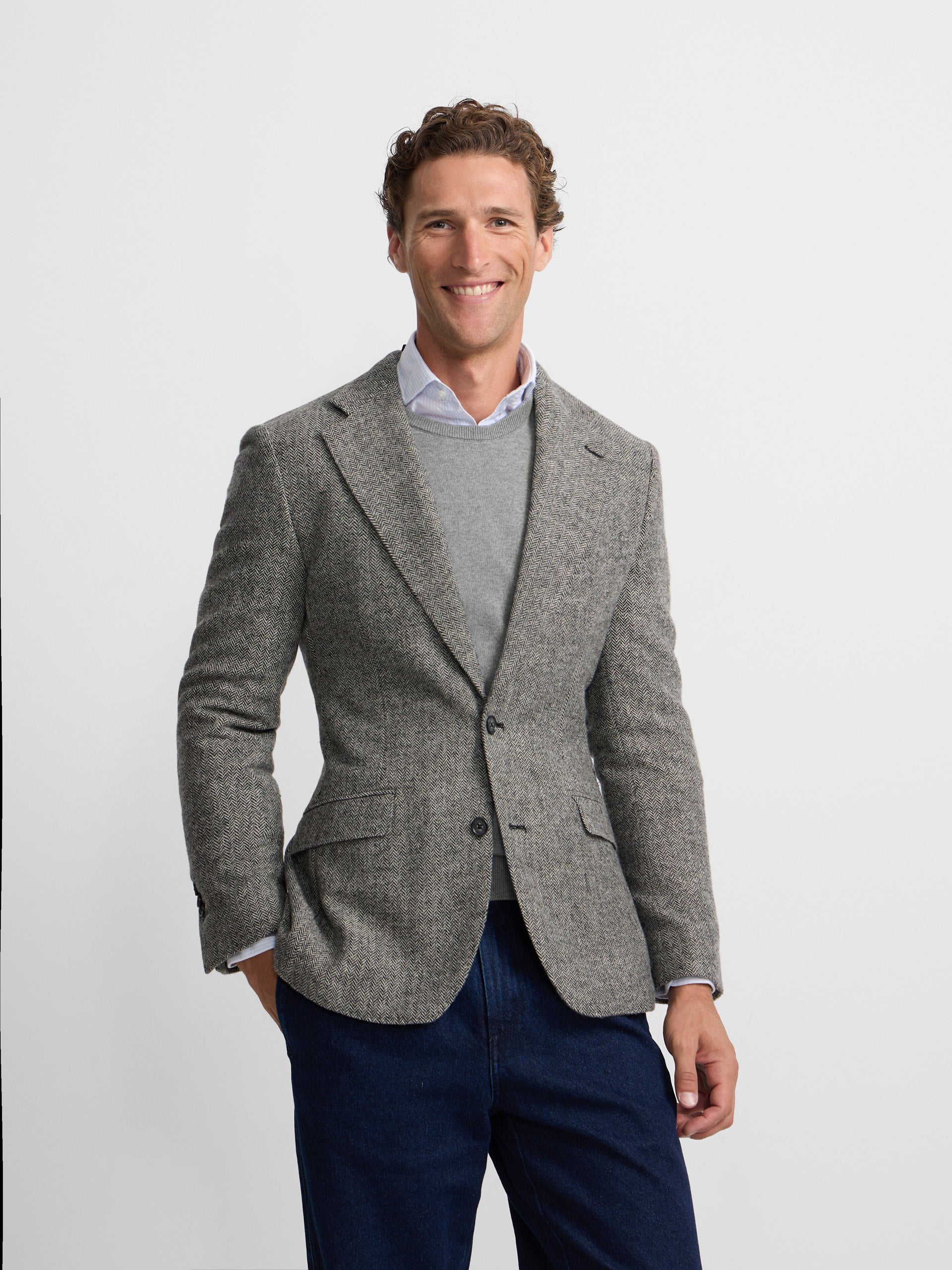 Blazer gris à chevrons