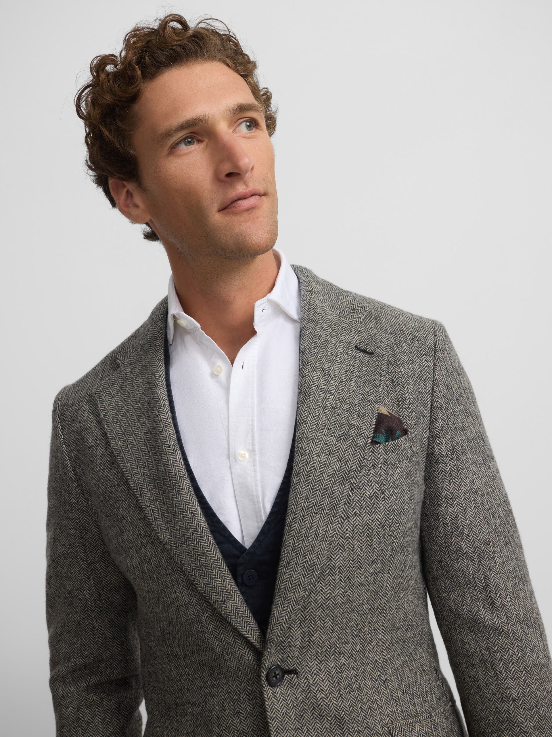 Blazer espinhado cinzento