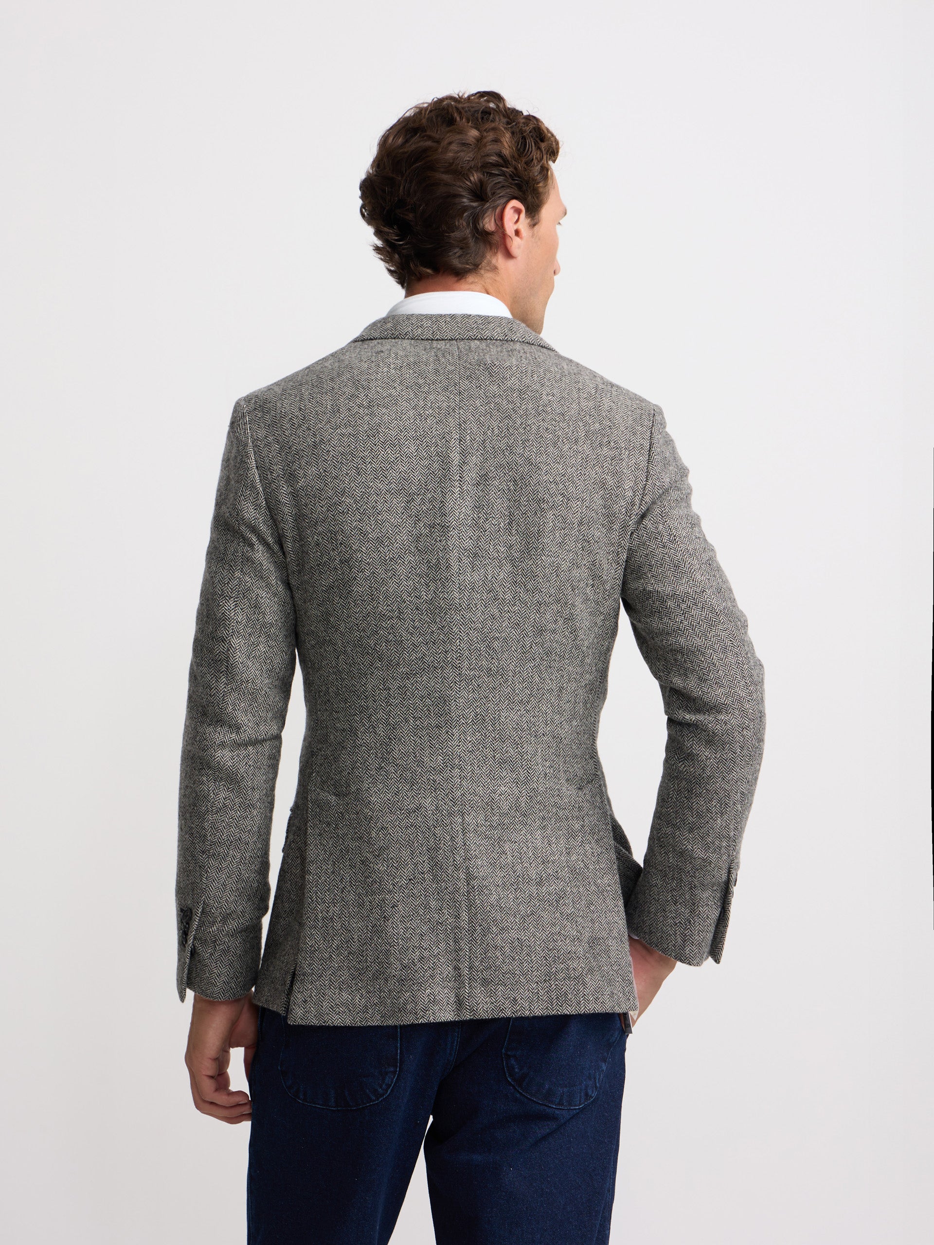 Blazer gris à chevrons