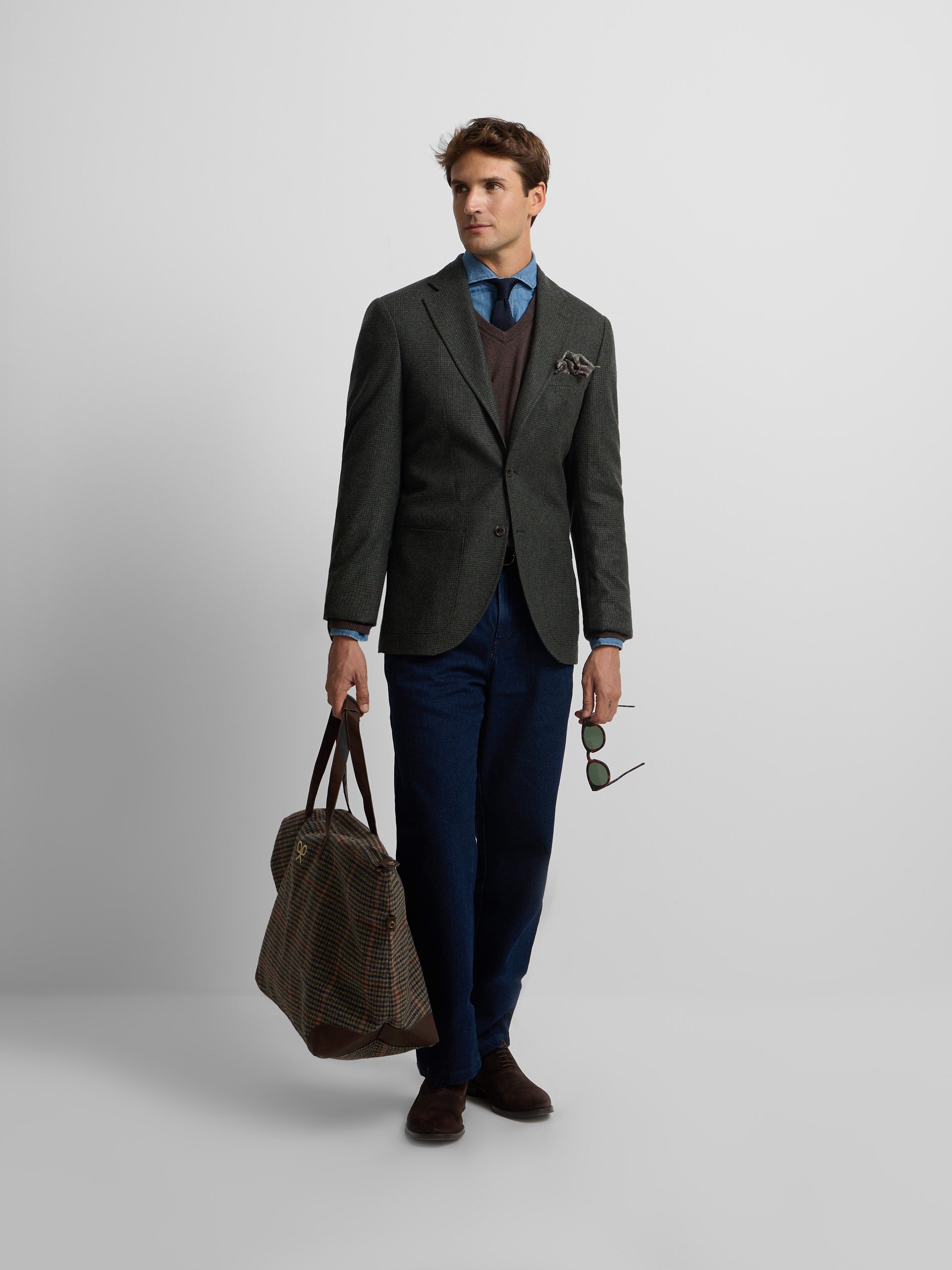 Blazer xadrez príncipe de Gales verde