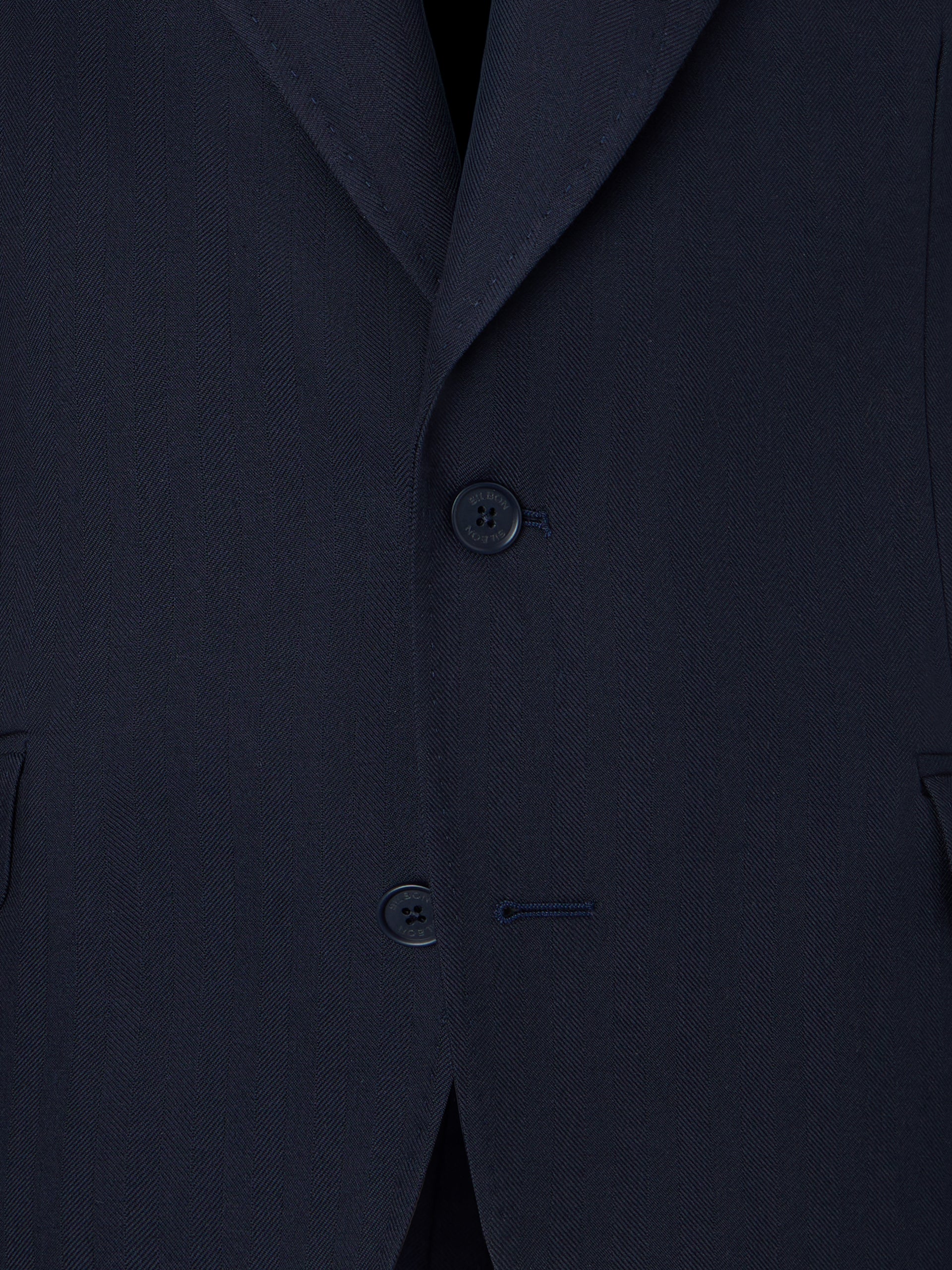 Blazer espinha de peixe azul-marinho