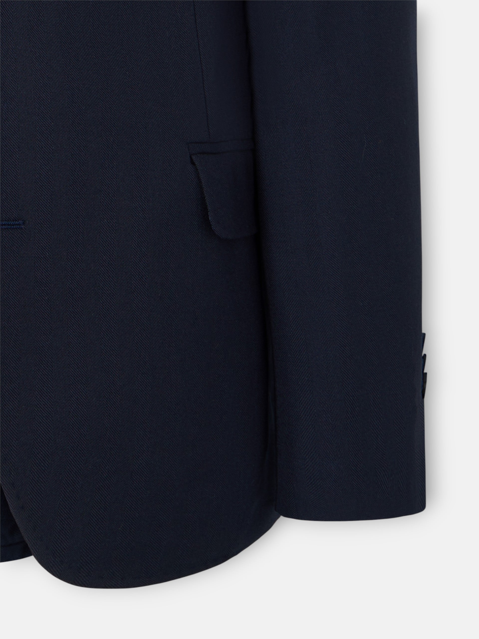 Blazer espinha de peixe azul-marinho