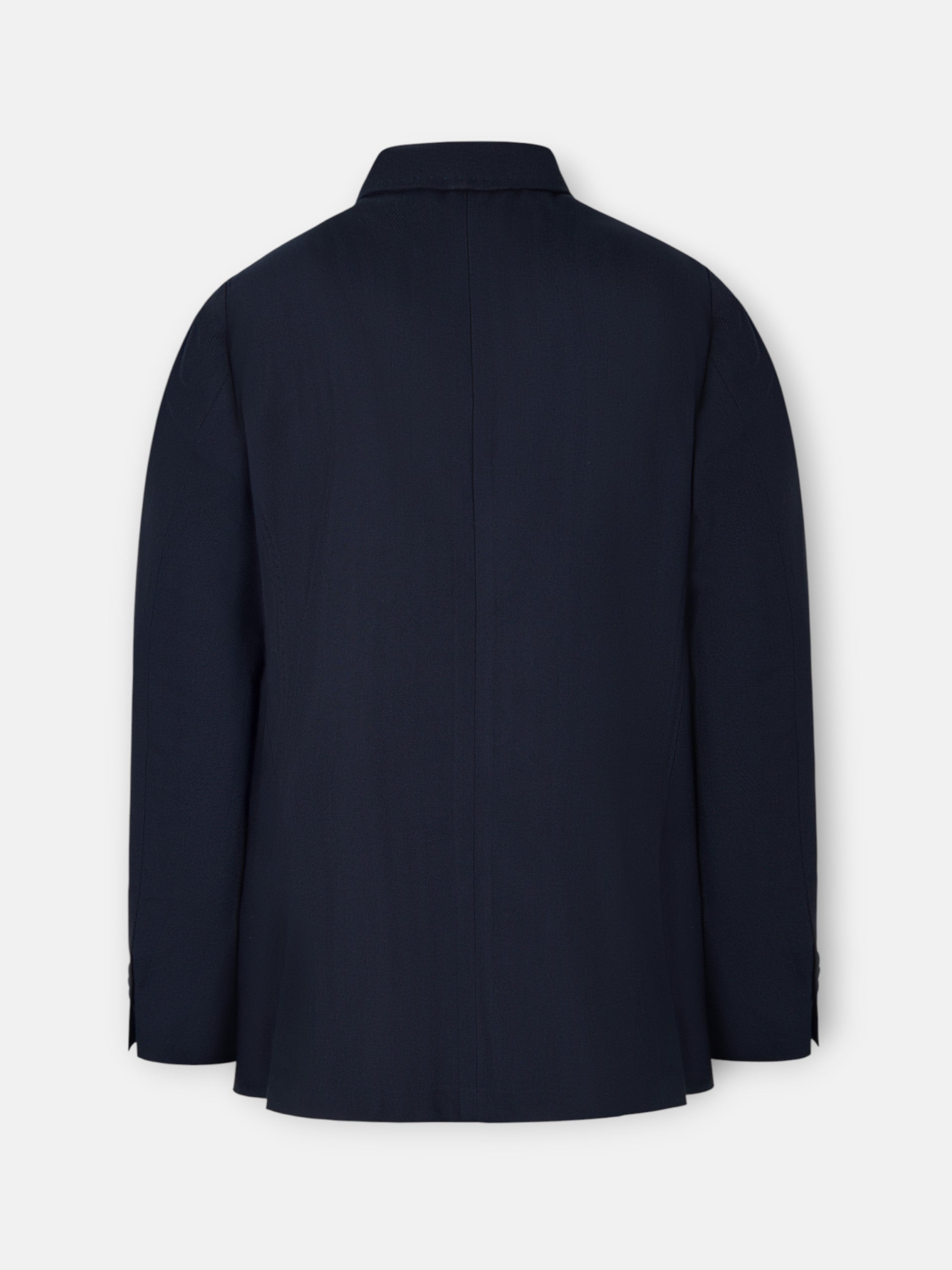 Blazer espinha de peixe azul-marinho