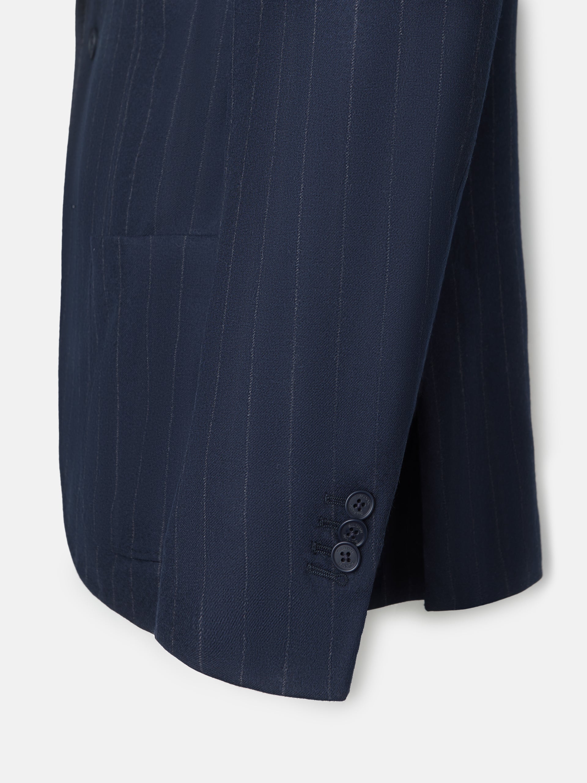 Navy blue pinstripe blazer