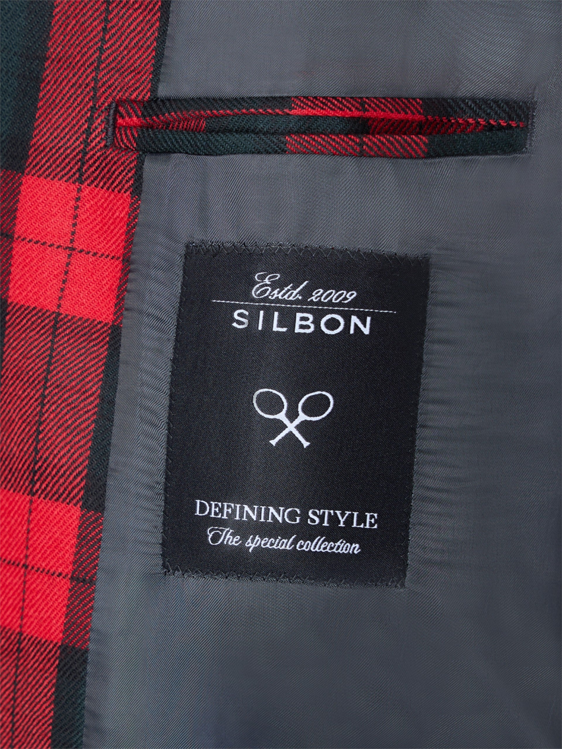 Americana cuadro tartan Ruz burdeos