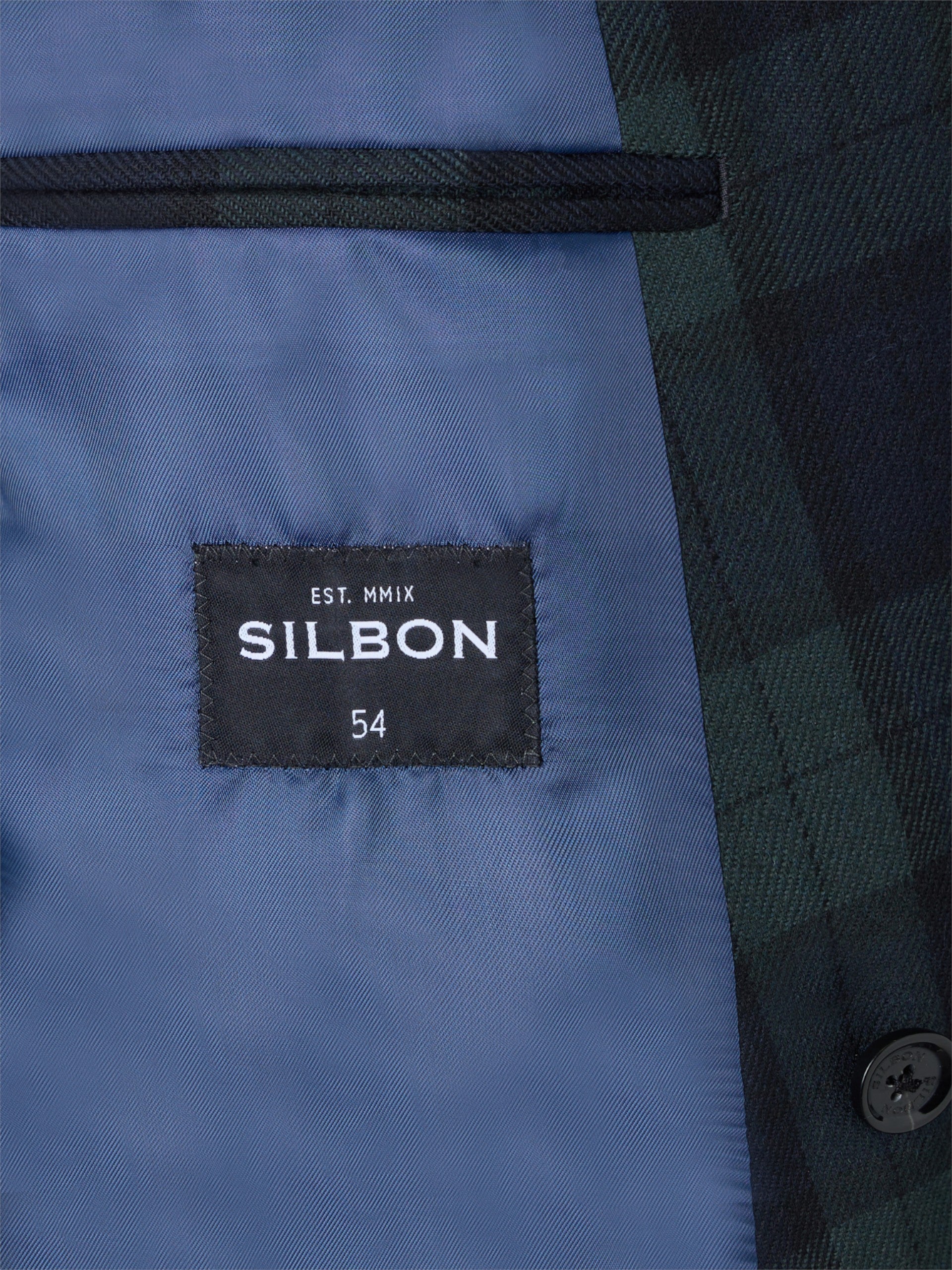 Double-breasted American tartan plaid Ruz navy green