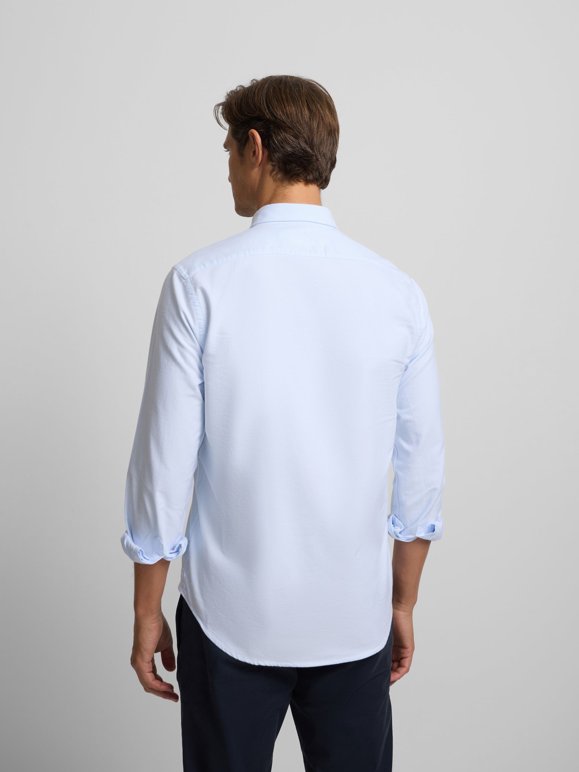 Camisa sport oxford warm regular fit azul-claro