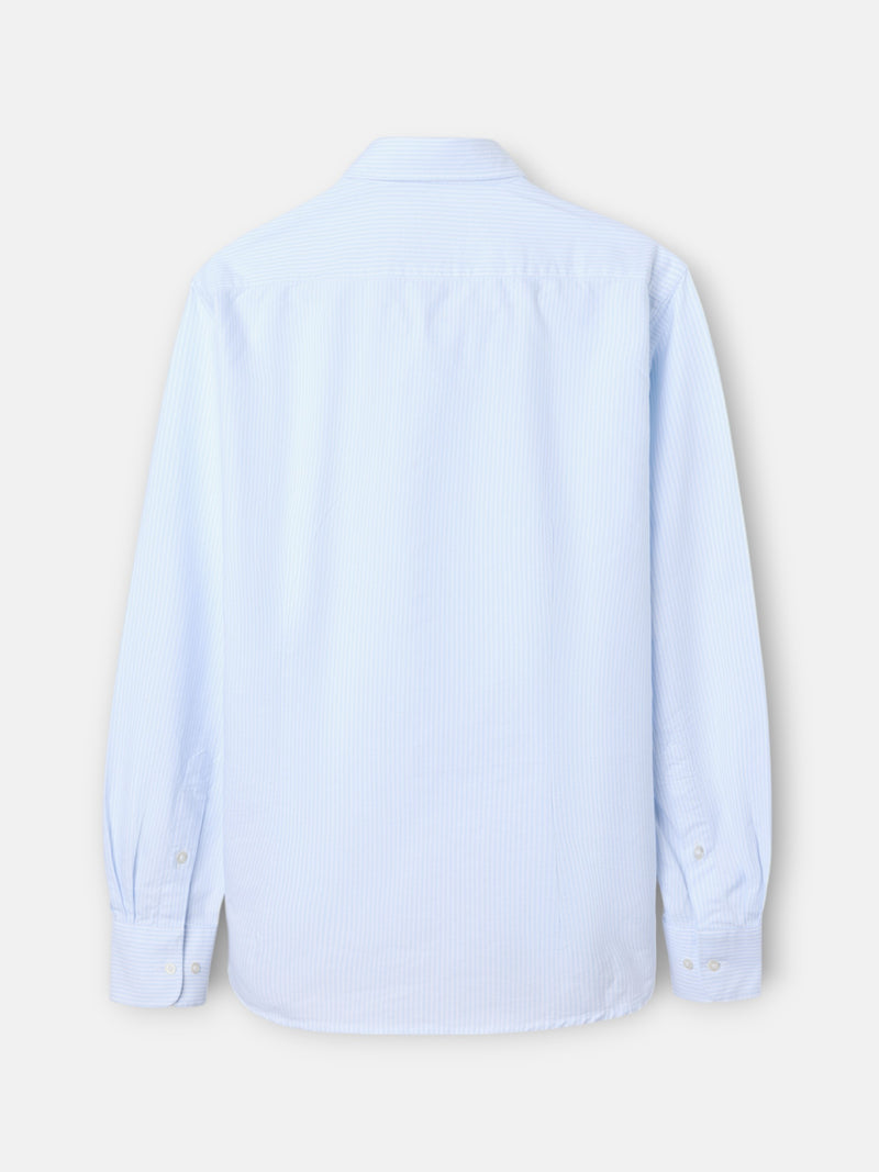Chemise sport oxford cutaway rayée bleu ciel