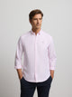 Chemise de sport Oxford rose à motif raquette