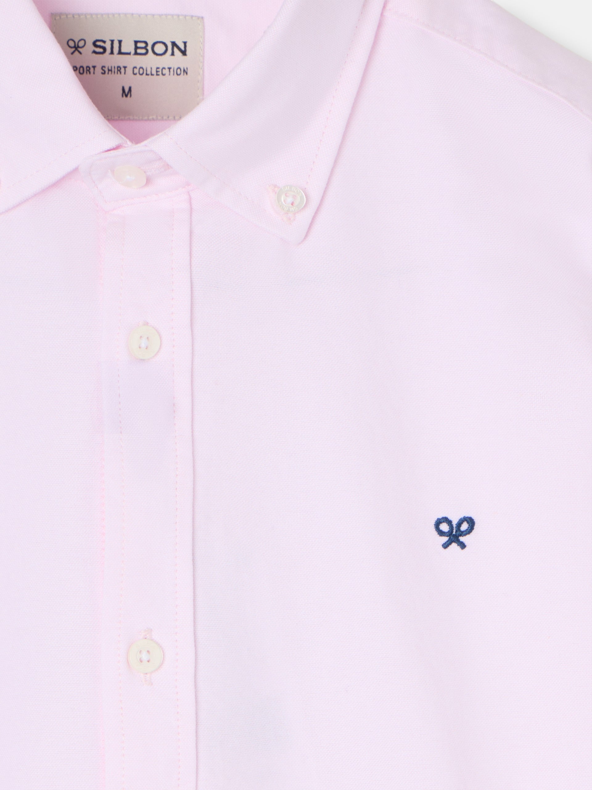 Chemise de sport Oxford rose à motif raquette