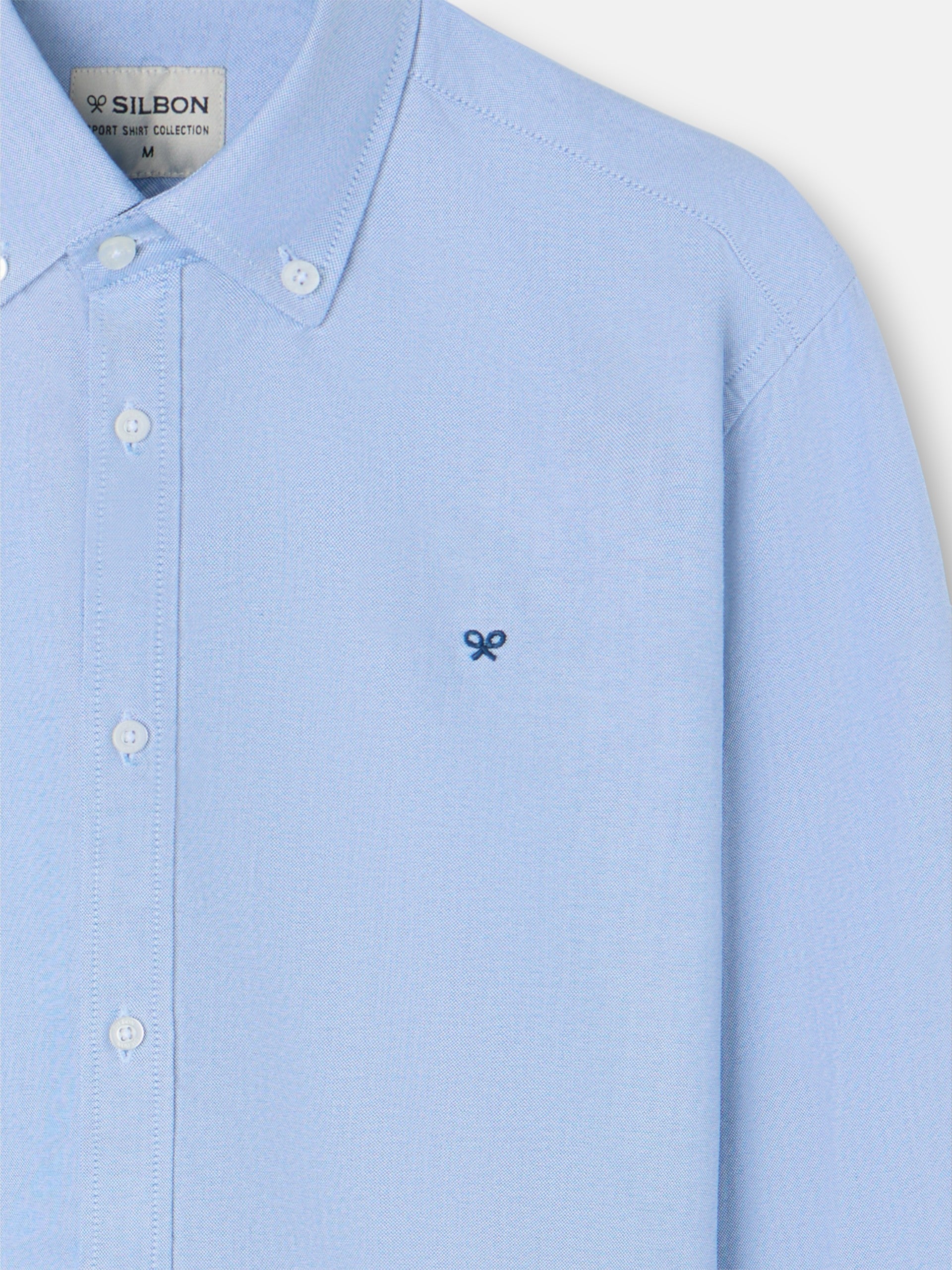 Chemise de sport Oxford bleu moyen à motif raquette