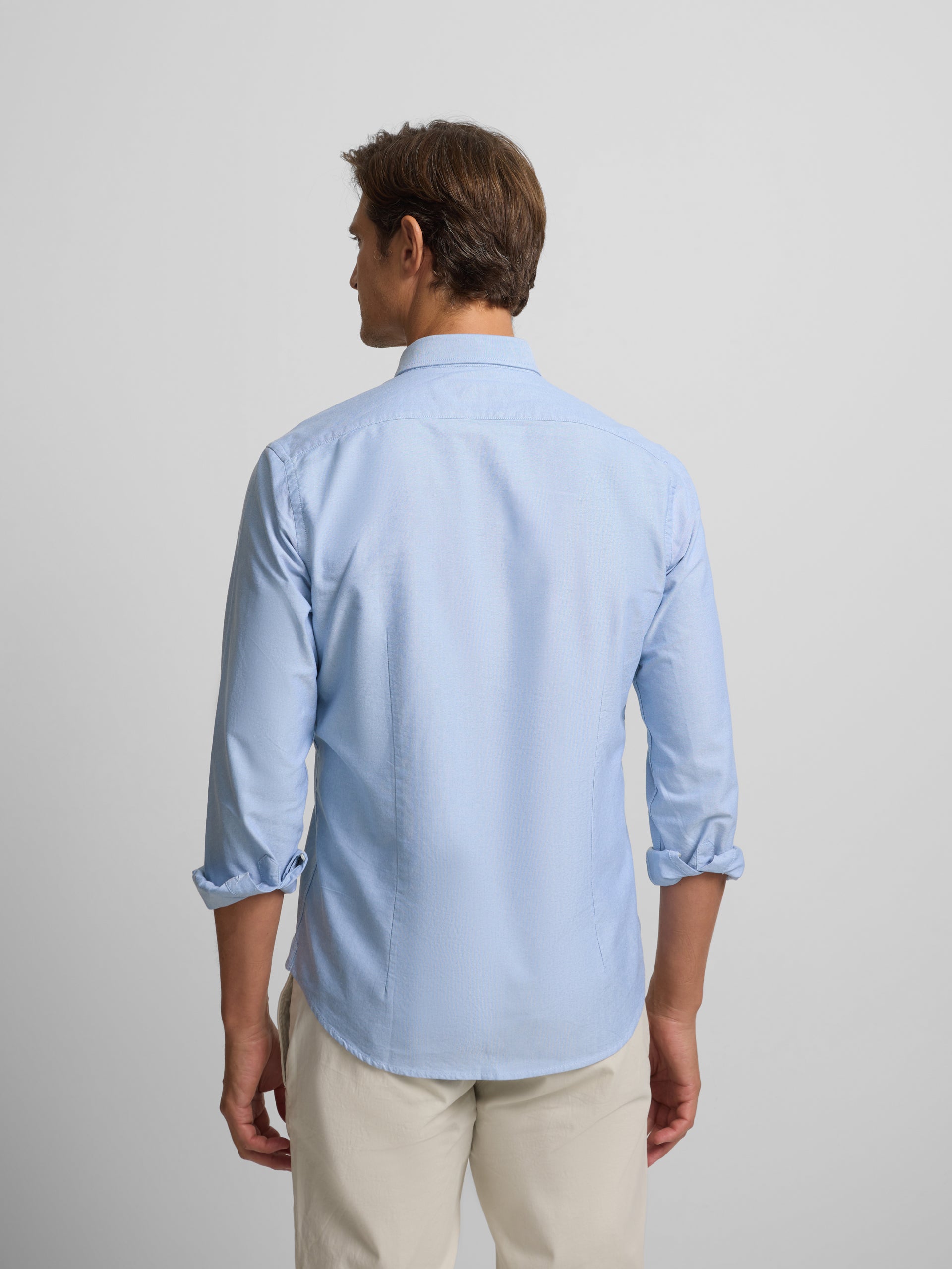 Chemise de sport Oxford bleu moyen à motif raquette