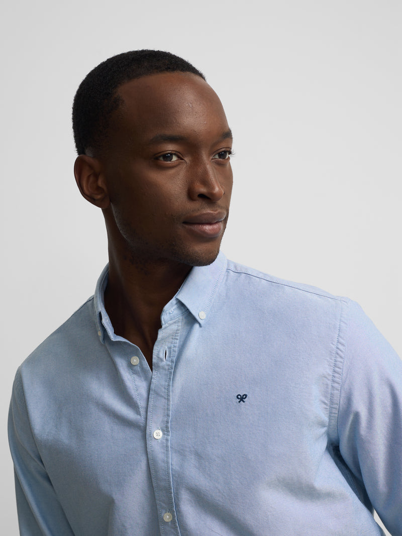 Medium blue oxford sport racket shirt