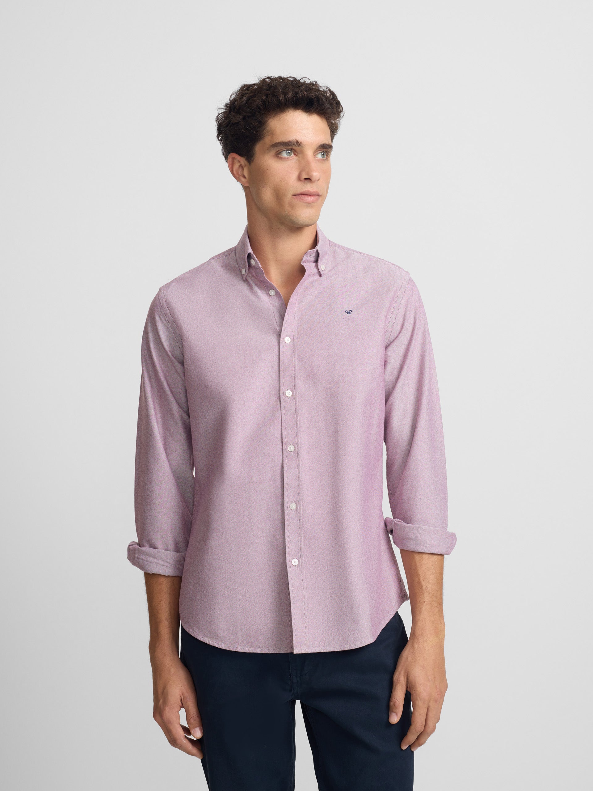 Camisa sport oxford raqueta burdeos