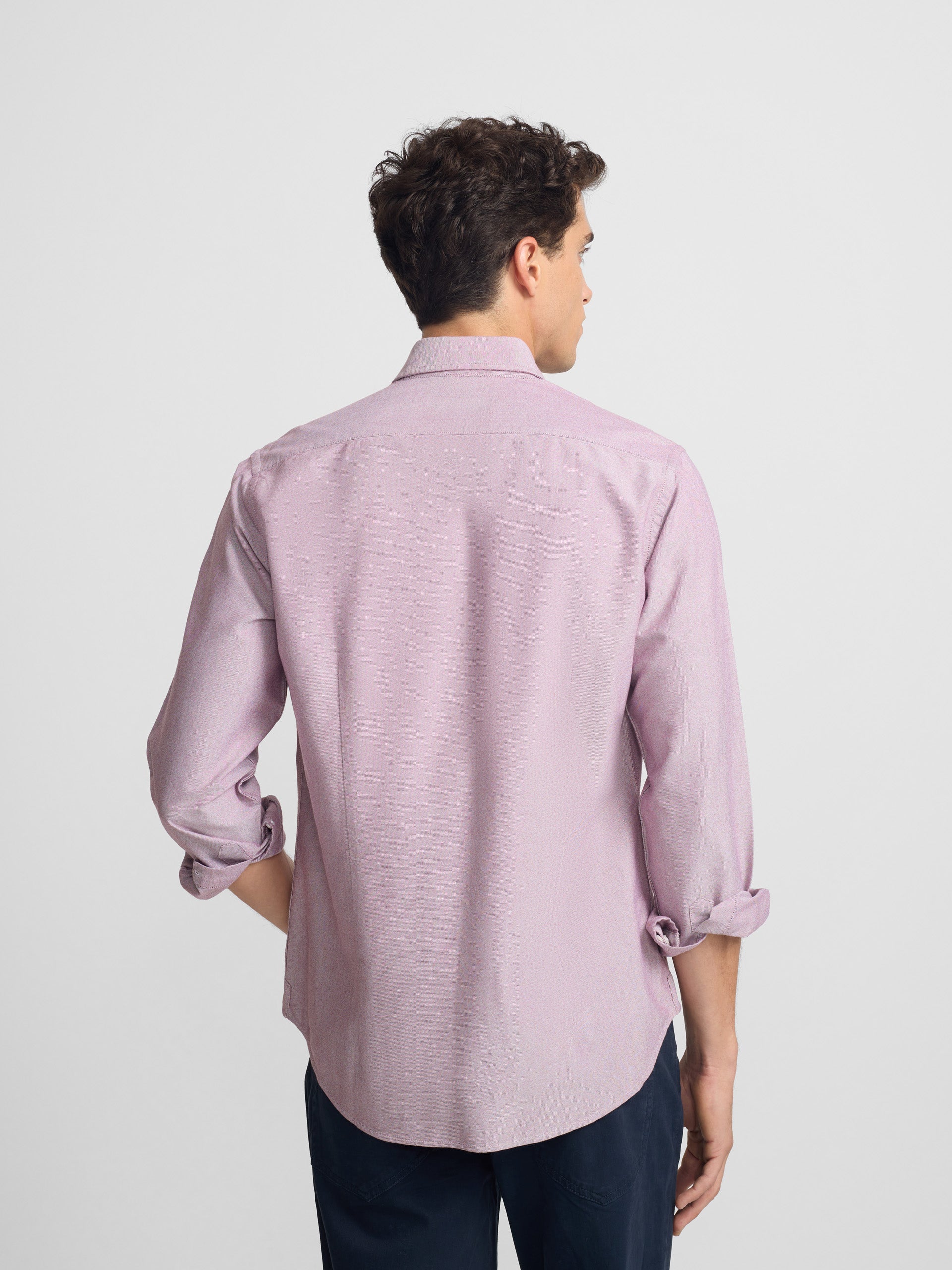 Chemise de sport Oxford bordeaux à motif raquette