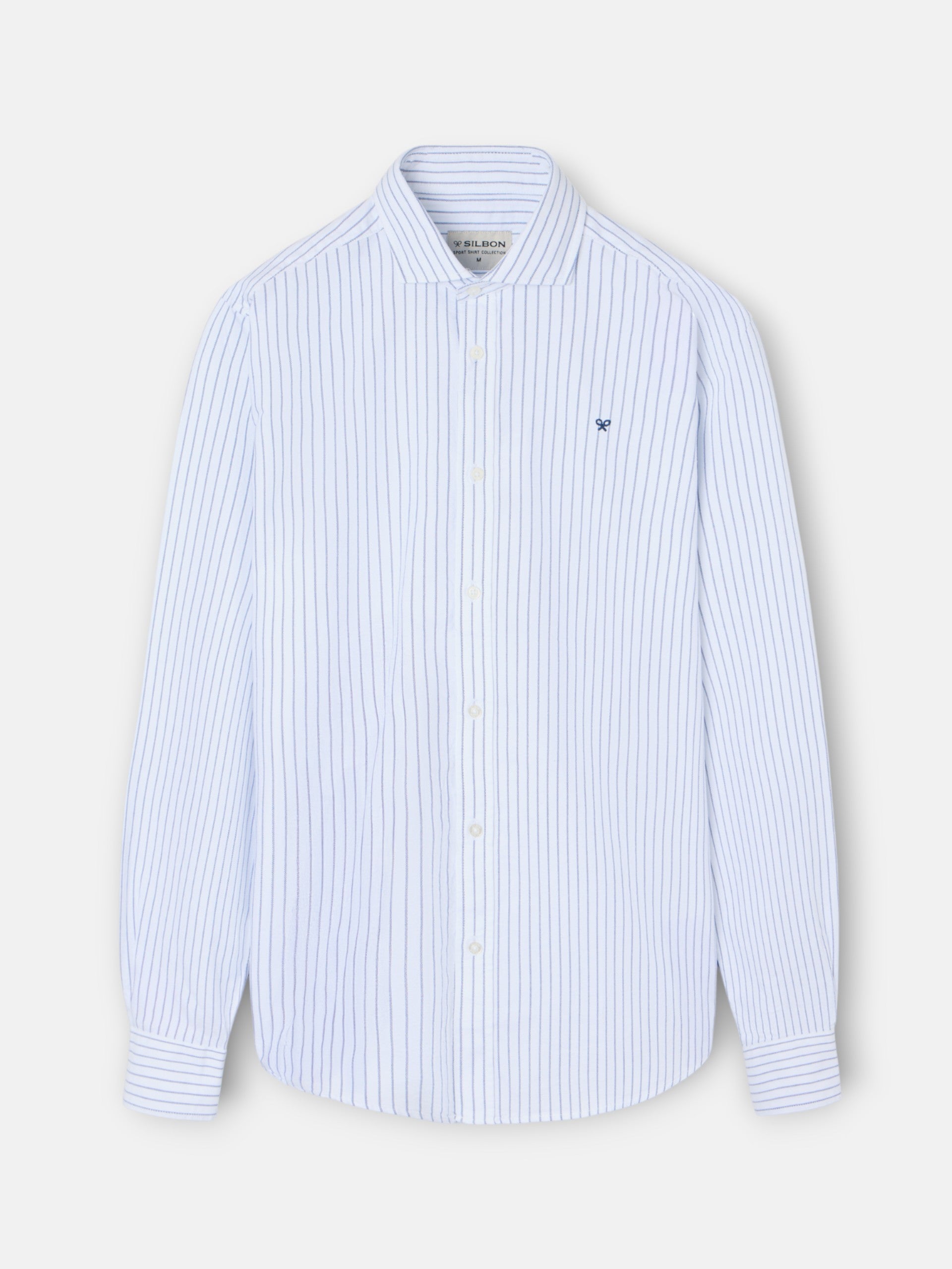 Camisa sport oxford blanca raya fina navy