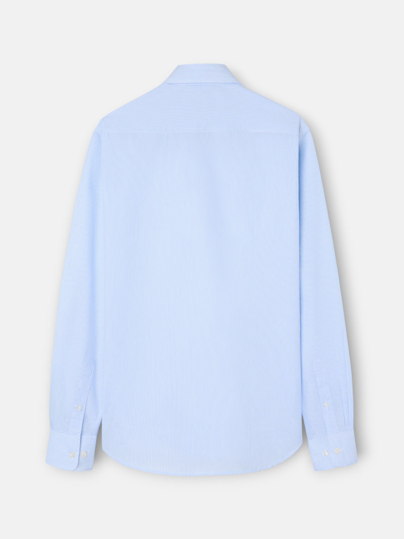 Camisa sport clássica risca azul-claro