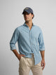 Camisa sport denim cutaway azul claro