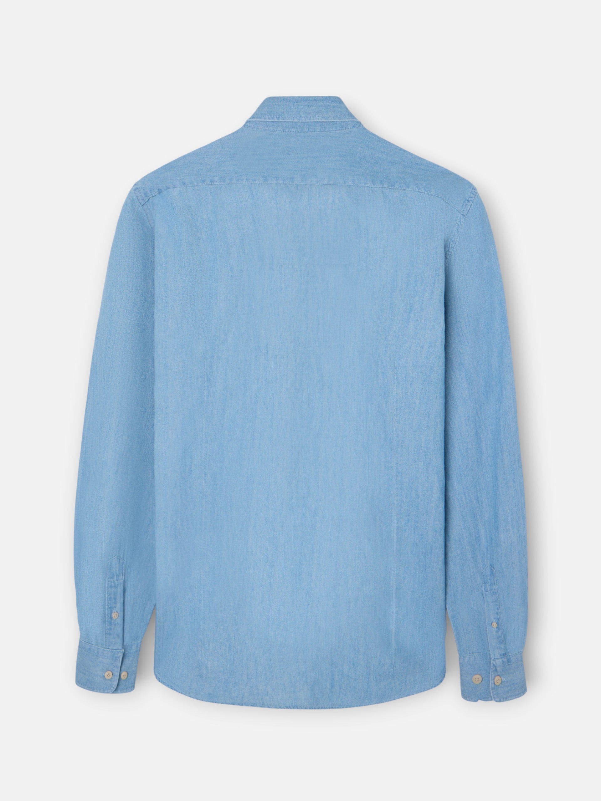 Camisa desportiva de ganga com bolsos azul claro