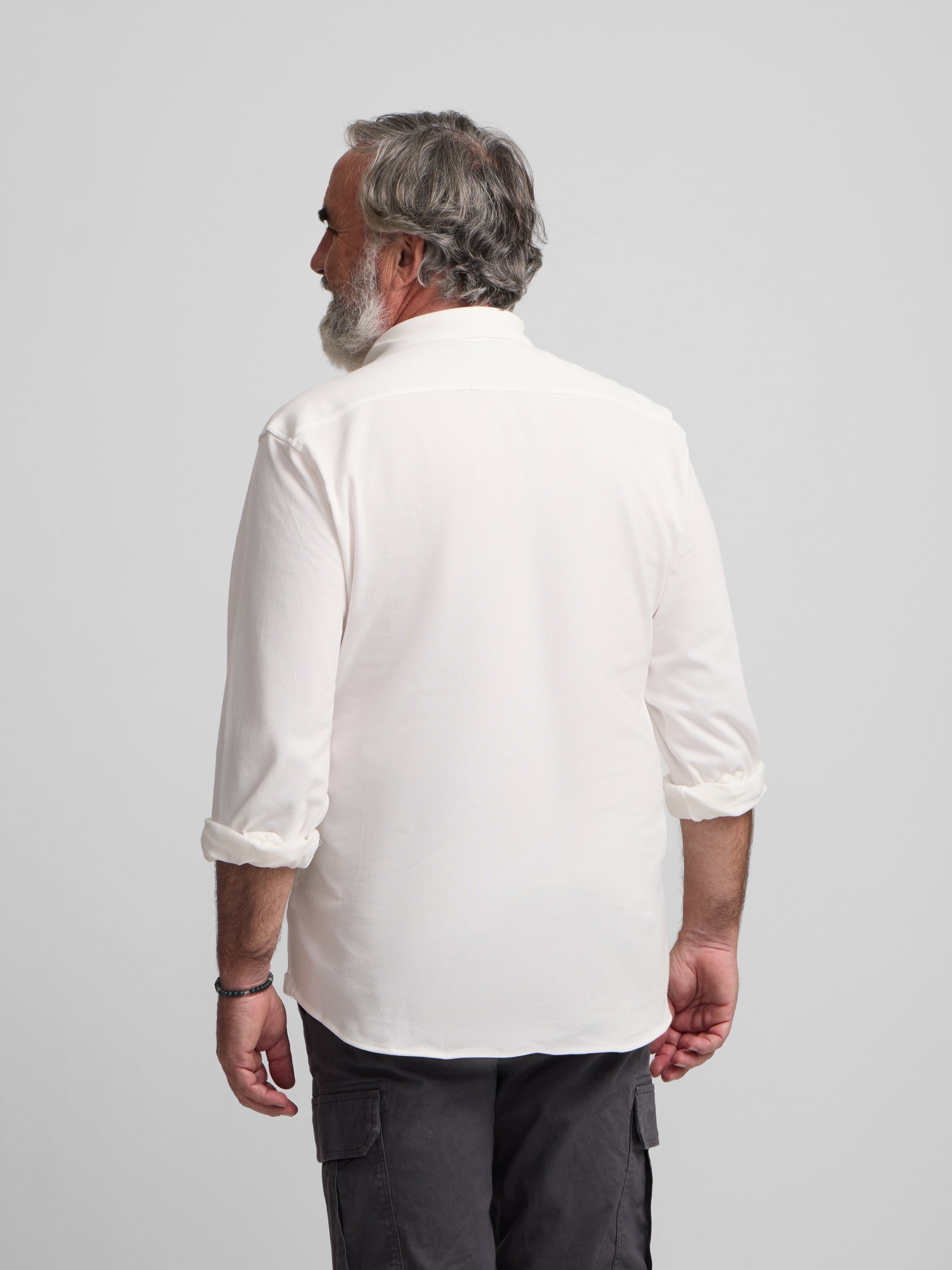 Camisa sport raqueta estructura blanco