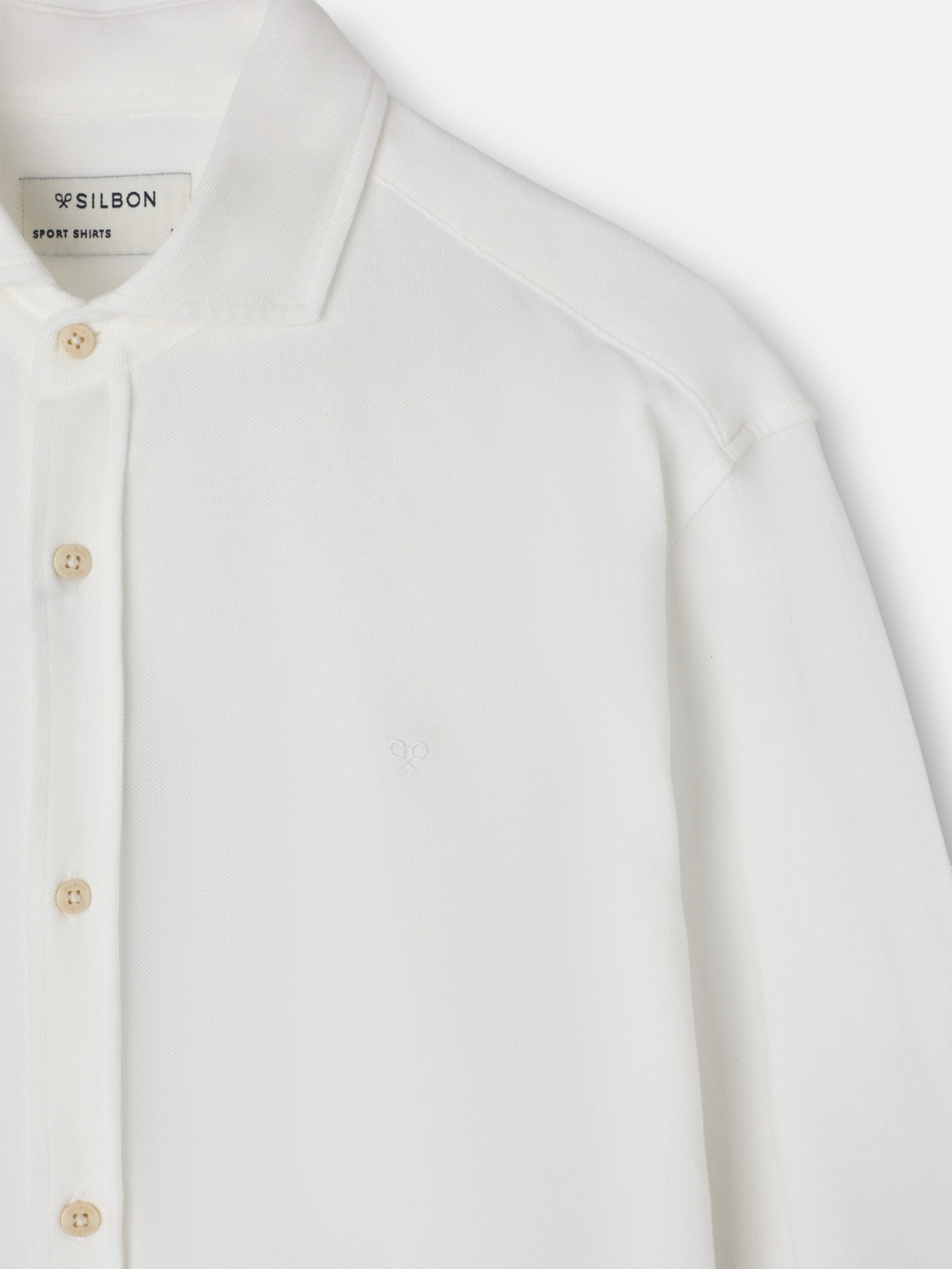 Chemise de sport blanche confort en micropiqué