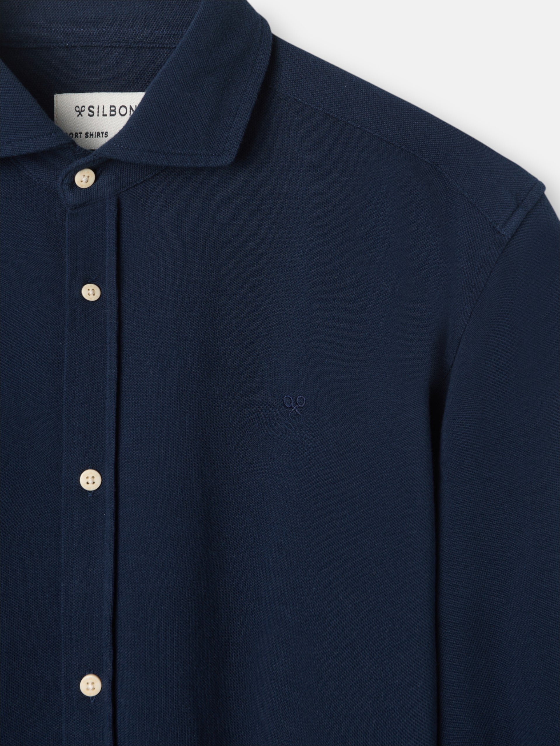Navy micropique comfort sport shirt